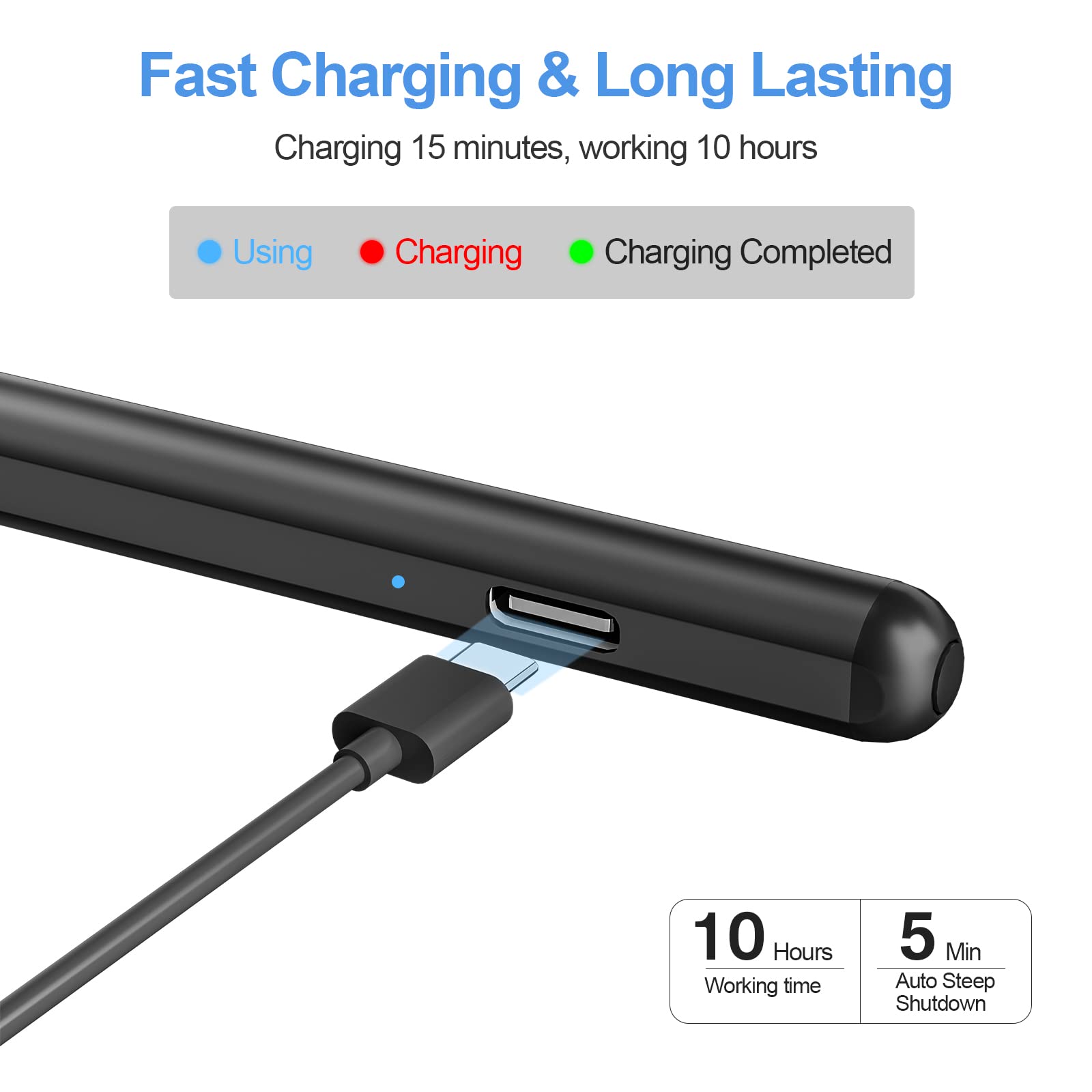 Premium Stylus Pen for iPad (9th/10th Gen, Air 5/4/3, Pro 11/12.9