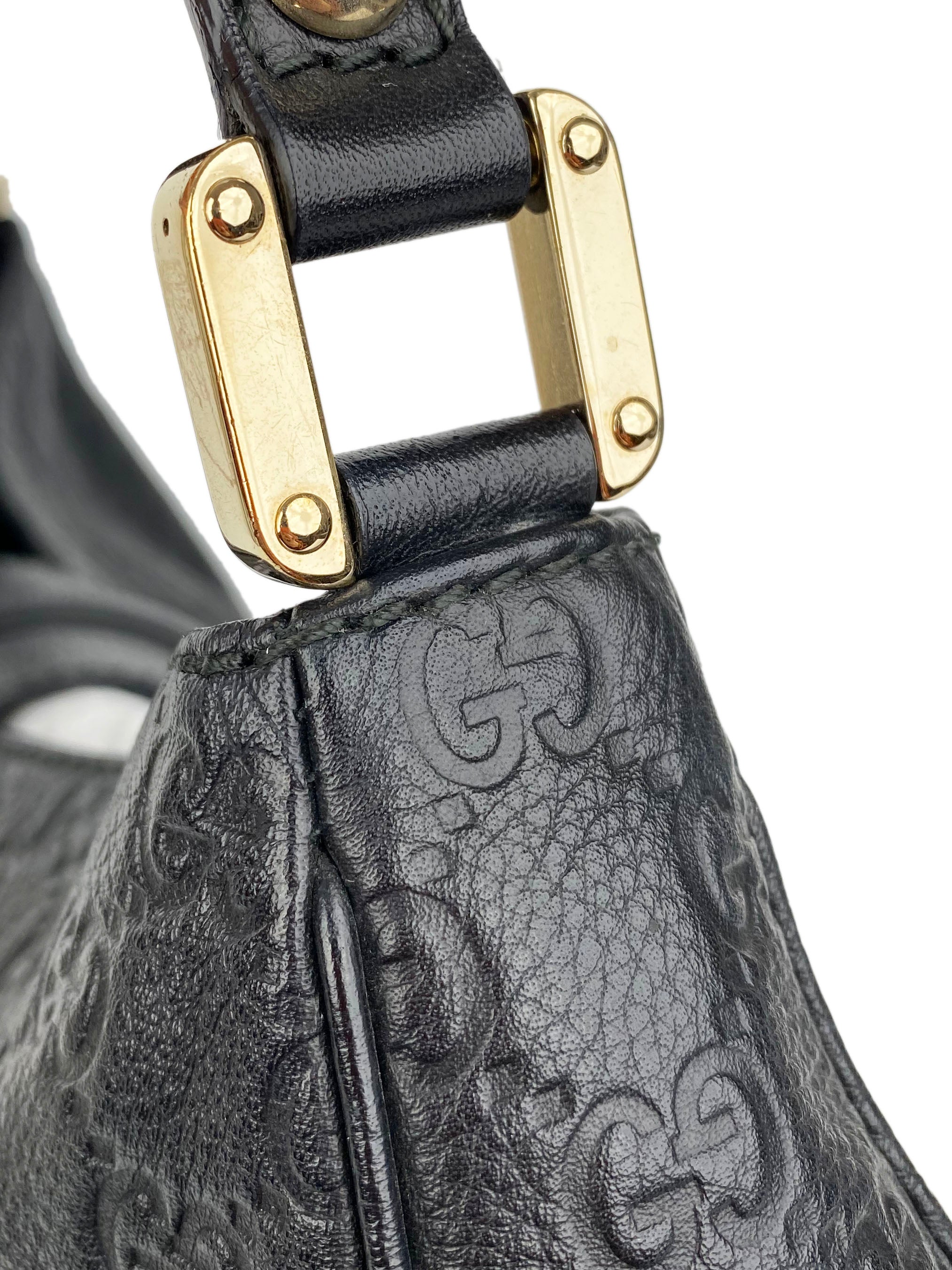 Gucci Black Guccissima Hobo Bag - Luxury Leather Shoulder Bag for Women | Perfect for Work, Travel & Evening Events