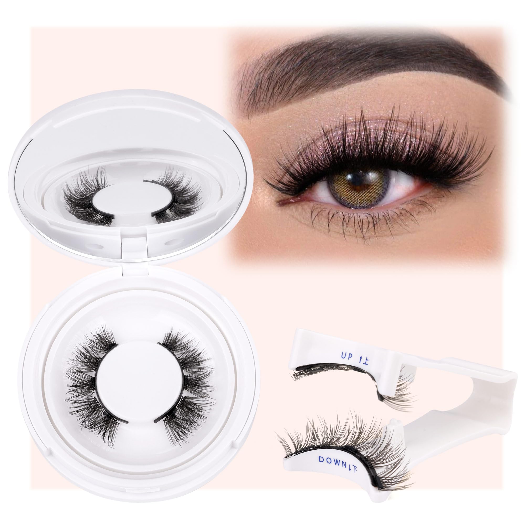 Newcally Magnetic Eyelashes Kit - Natural Wispy Cat Eye Lashes with Magnetic Applicator | Reusable Faux Mink Lashes for Everyday Glam & Special Occasions
