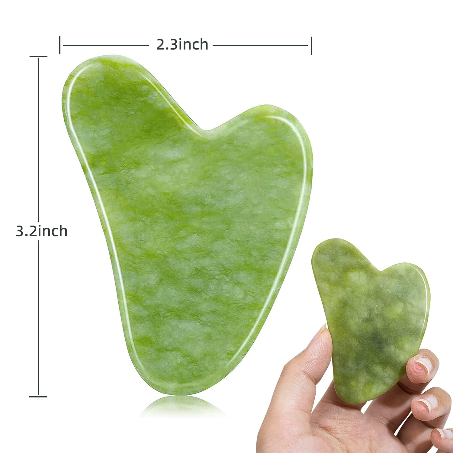 Natural Jade Stone Gua Sha Facial Massage Tool for Face & Body - Relieve Tension & Promote Circulation, Perfect for Skincare & Relaxation at Home or Spa