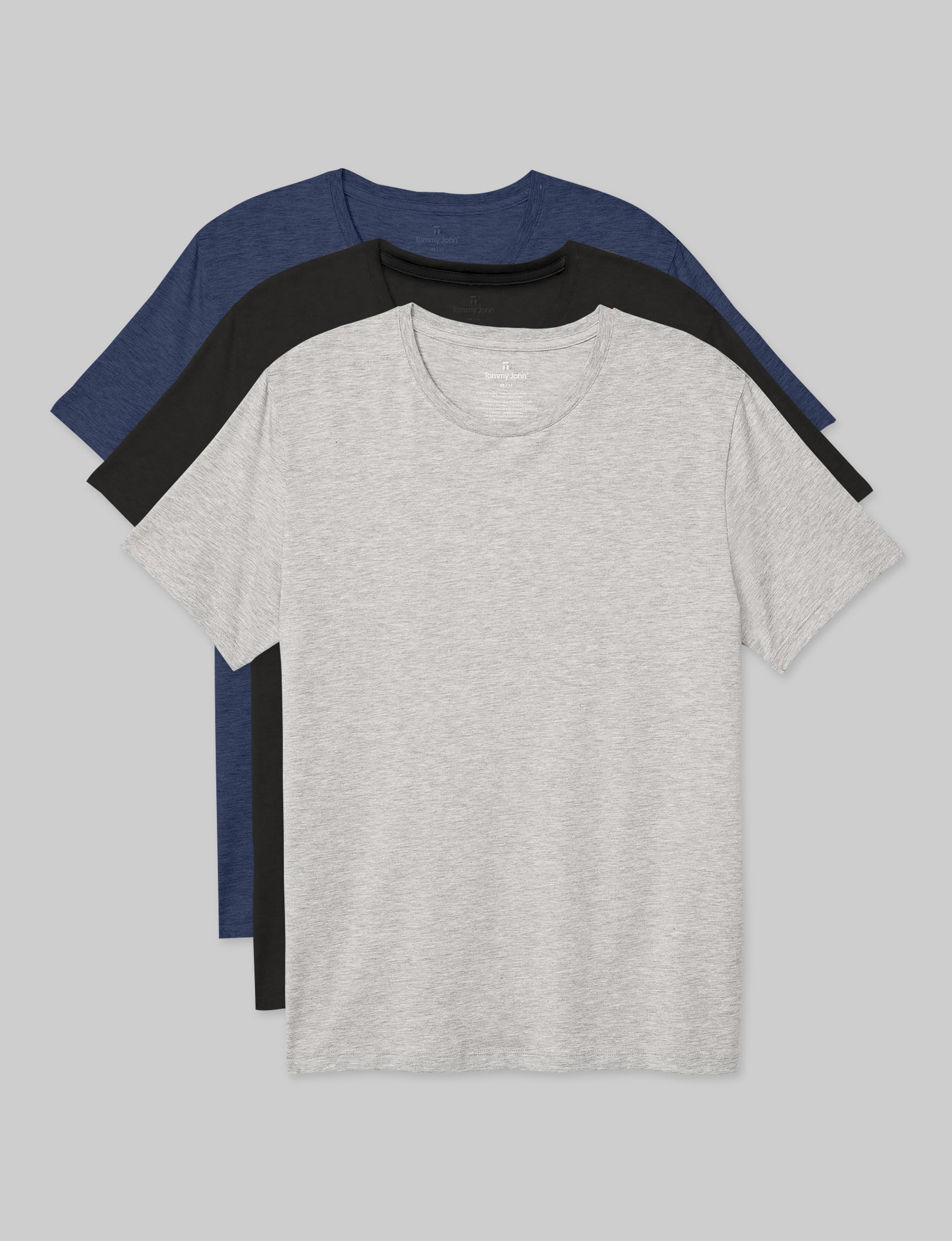 Premium Second Skin Crew Neck T-Shirts (3 Pack) - Ultra Soft Stretch Fit for Men & Women - Perfect for Layering, Gym Workouts & Everyday Comfort
