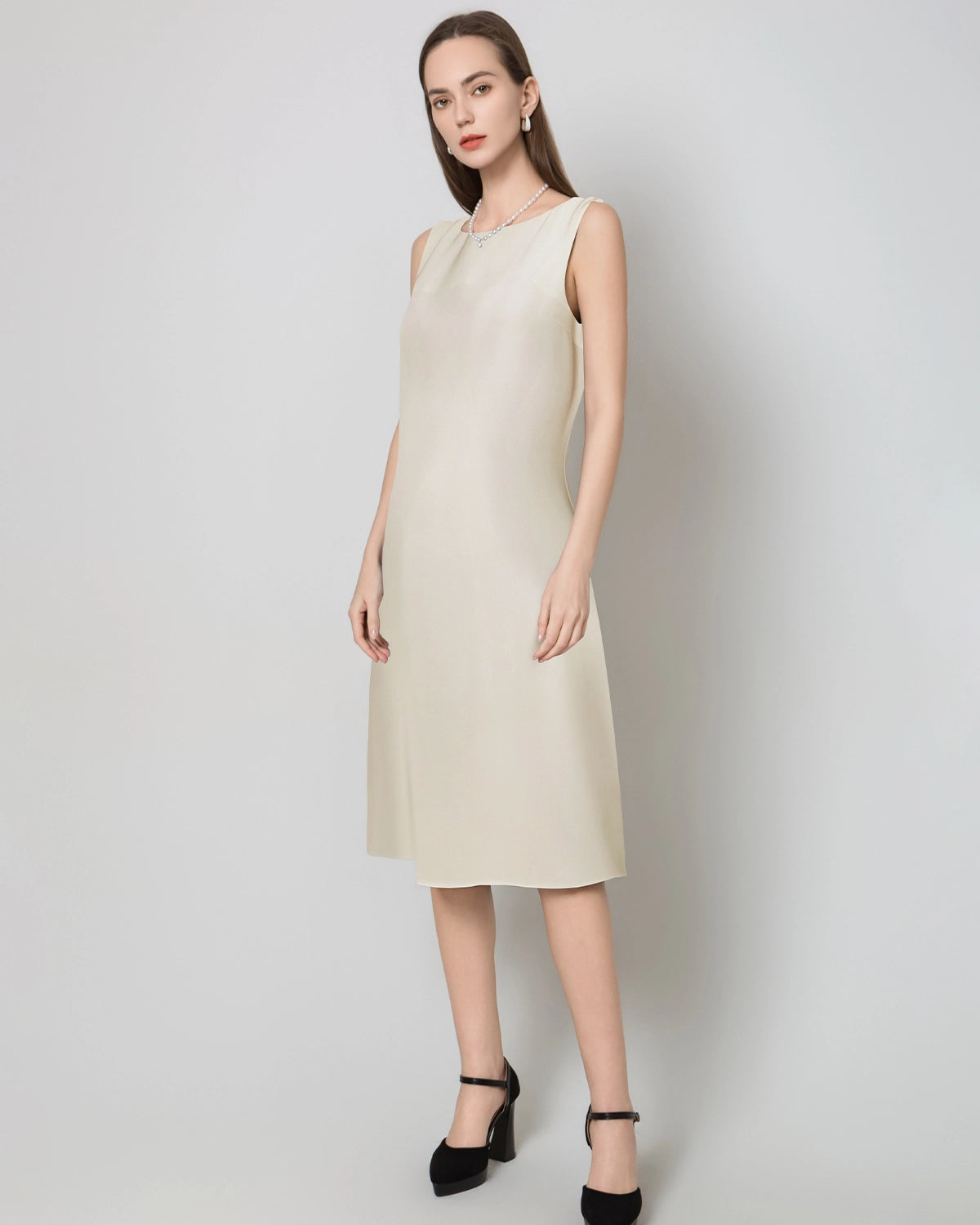 40 Momme Pure Mulberry Silk Midi Dress - Women's Elegant Summer Dress for Weddings, Parties & Special Occasions