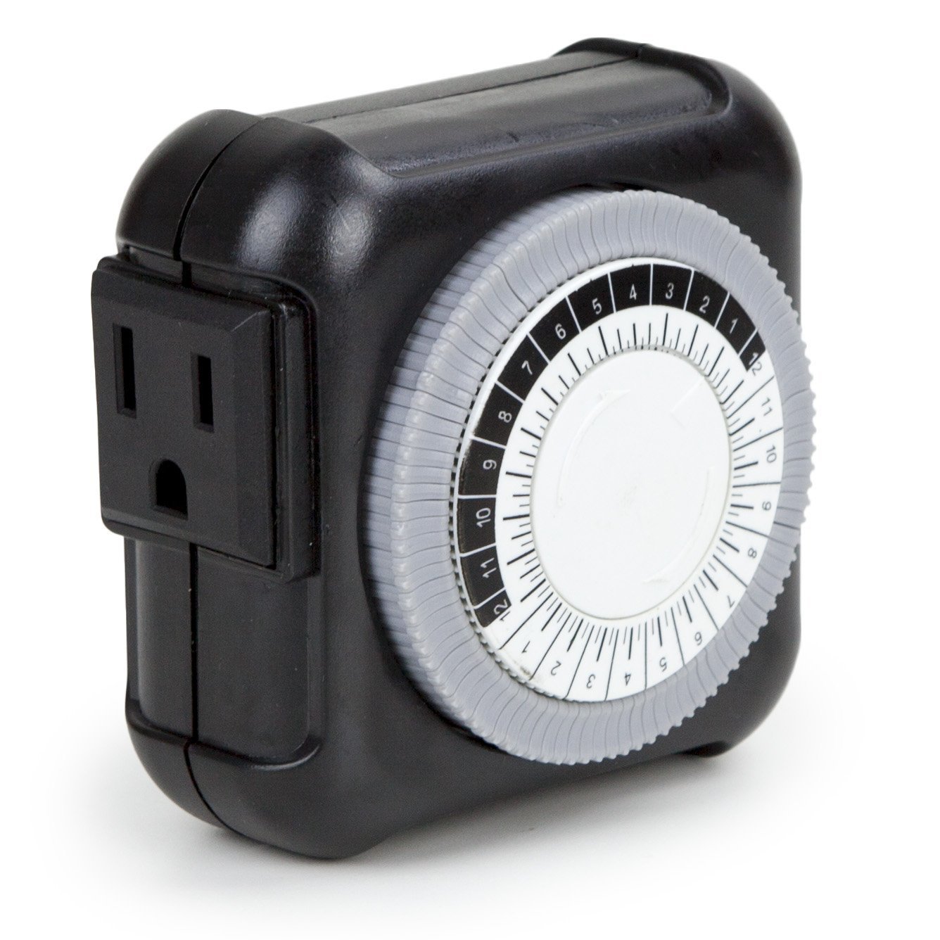 24-Hour Mechanical Grounded Timer with 15-Minute Intervals - Perfect for Home Appliances, Grow Lights, and Holiday Decorations
