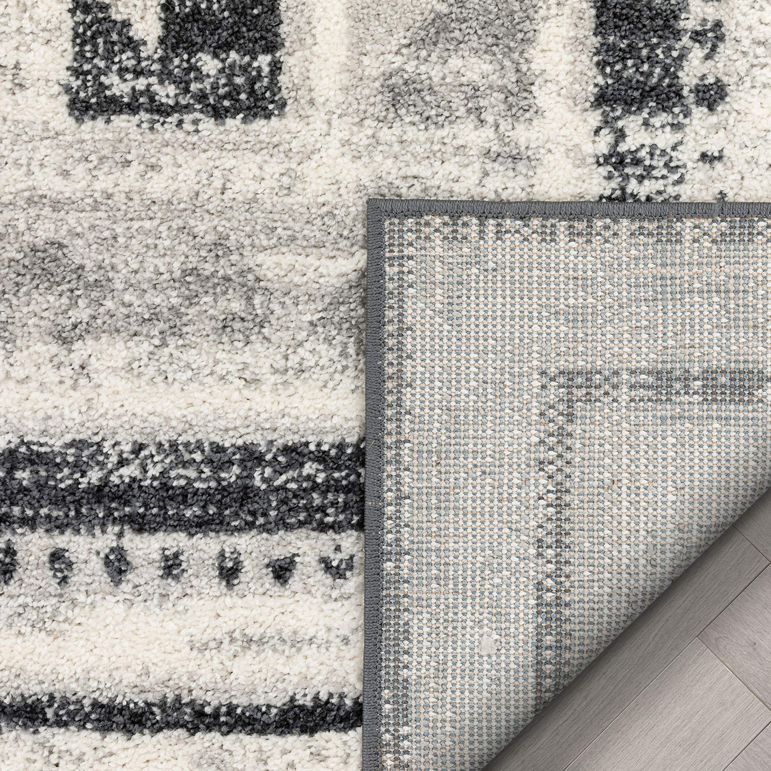 Well Woven Malfi Pisa Aztec Tribal Southwestern Grey Area Rug - Boho Chic Home Decor for Living Room, Bedroom & Office