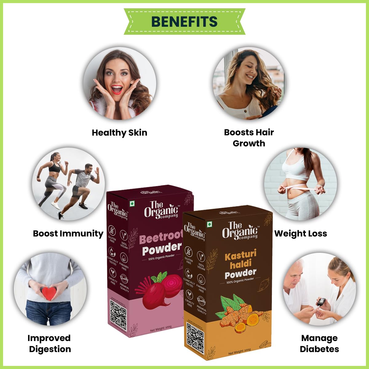 **Organic Beetroot Powder & Wild Kasturi Turmeric Powder – 100% Natural for Face, Skin Care & Drinks (100g Each) – Brighten Skin, Reduce Blemishes – Perfect for Smoothies, Face Masks & DIY Beauty**