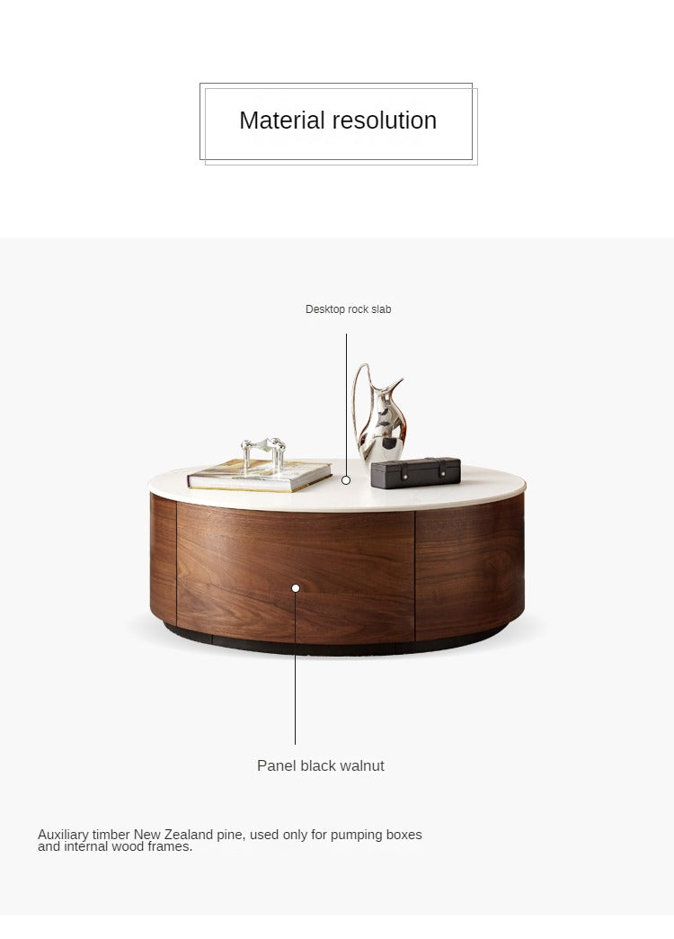 Handcrafted Black Walnut Coffee Table with Natural Slate Top - Perfect for Living Room, Lounge & Modern Home Decor