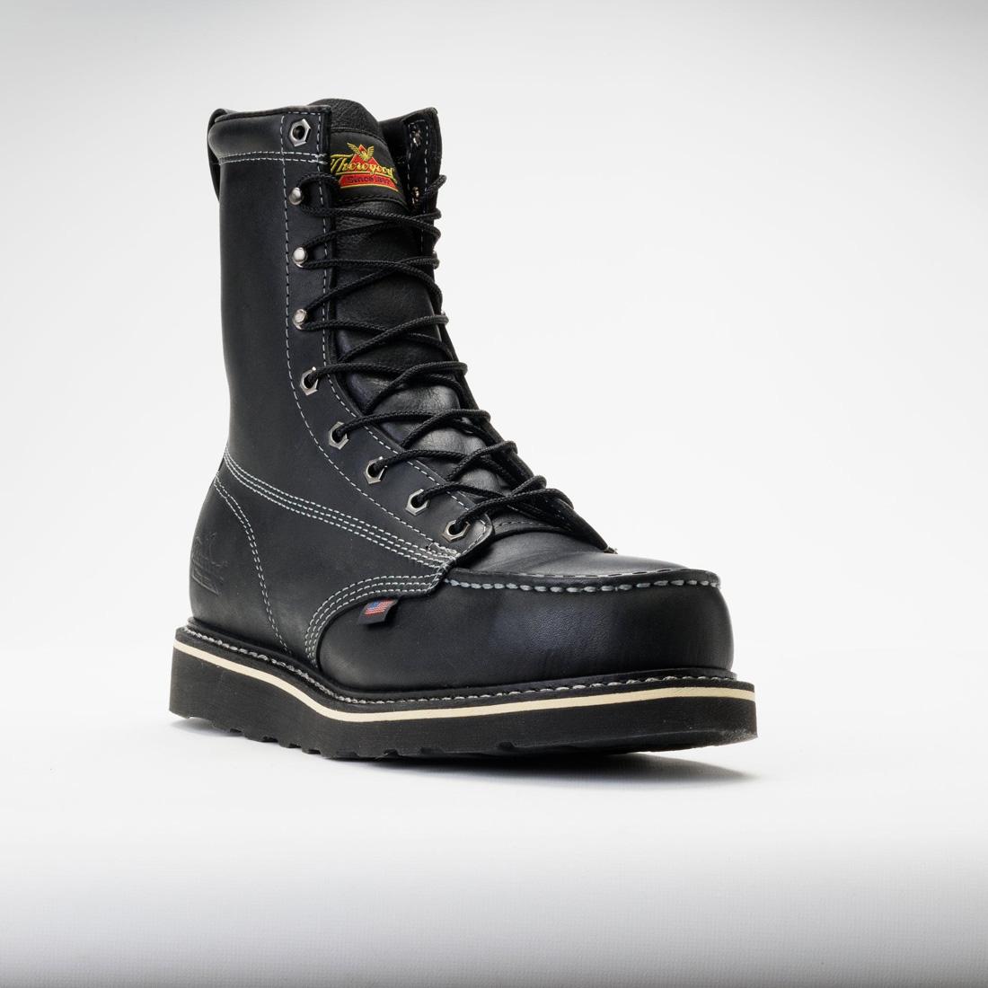Midnight Series 8 Steel Toe Moc Toe Work Boots for Men - Black Safety Shoes for Construction, Warehouse & Outdoor Work