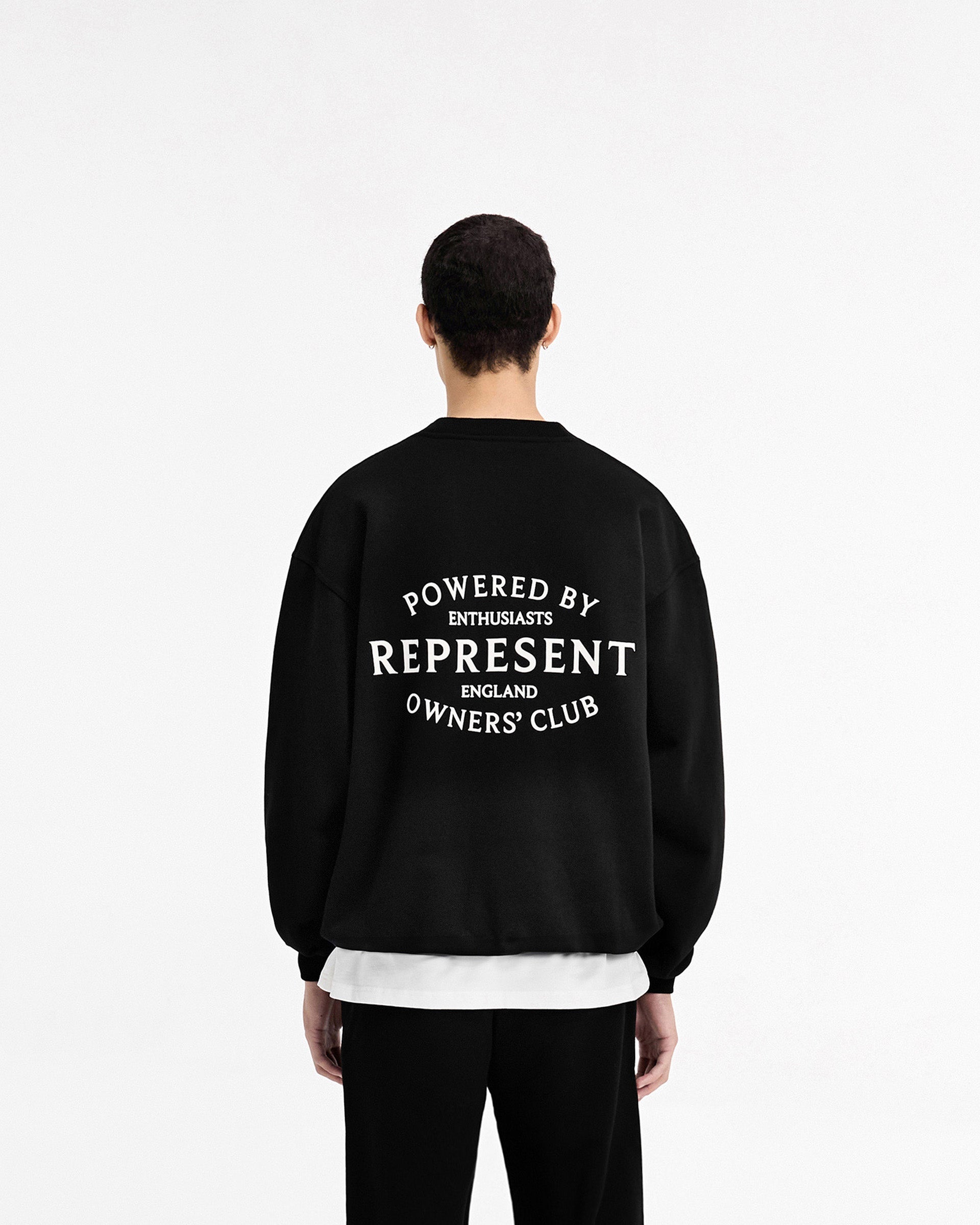 Represent Owners Club Stamp Sweater - Jet Black | Men's Luxury Streetwear Pullover | Perfect for Casual Outfits & Urban Fashion