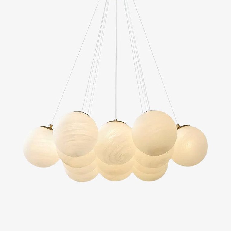 Modern Glass Cluster Chandelier - Elegant Crystal Ceiling Light Fixture for Dining Room, Living Room & Bedroom | Perfect for Home Decor, Wedding Venues & Luxury Spaces