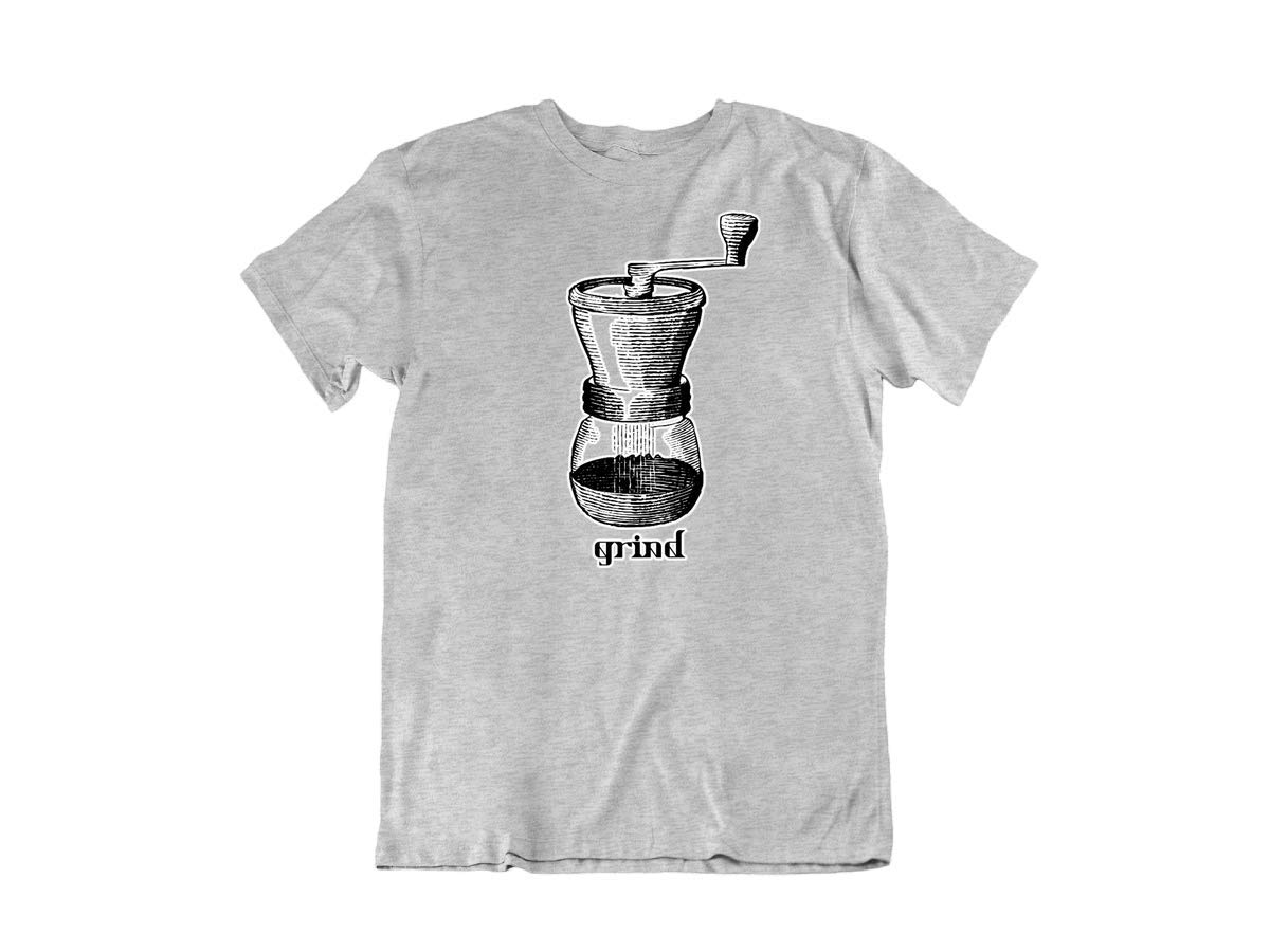 Vintage Coffee Grinder Machine Graphic Novelty Cotton T-Shirt - Retro Coffee Lover Gift, Casual Wear for Men & Women, Perfect for Cafes, Dates & Coffee Shop Outings