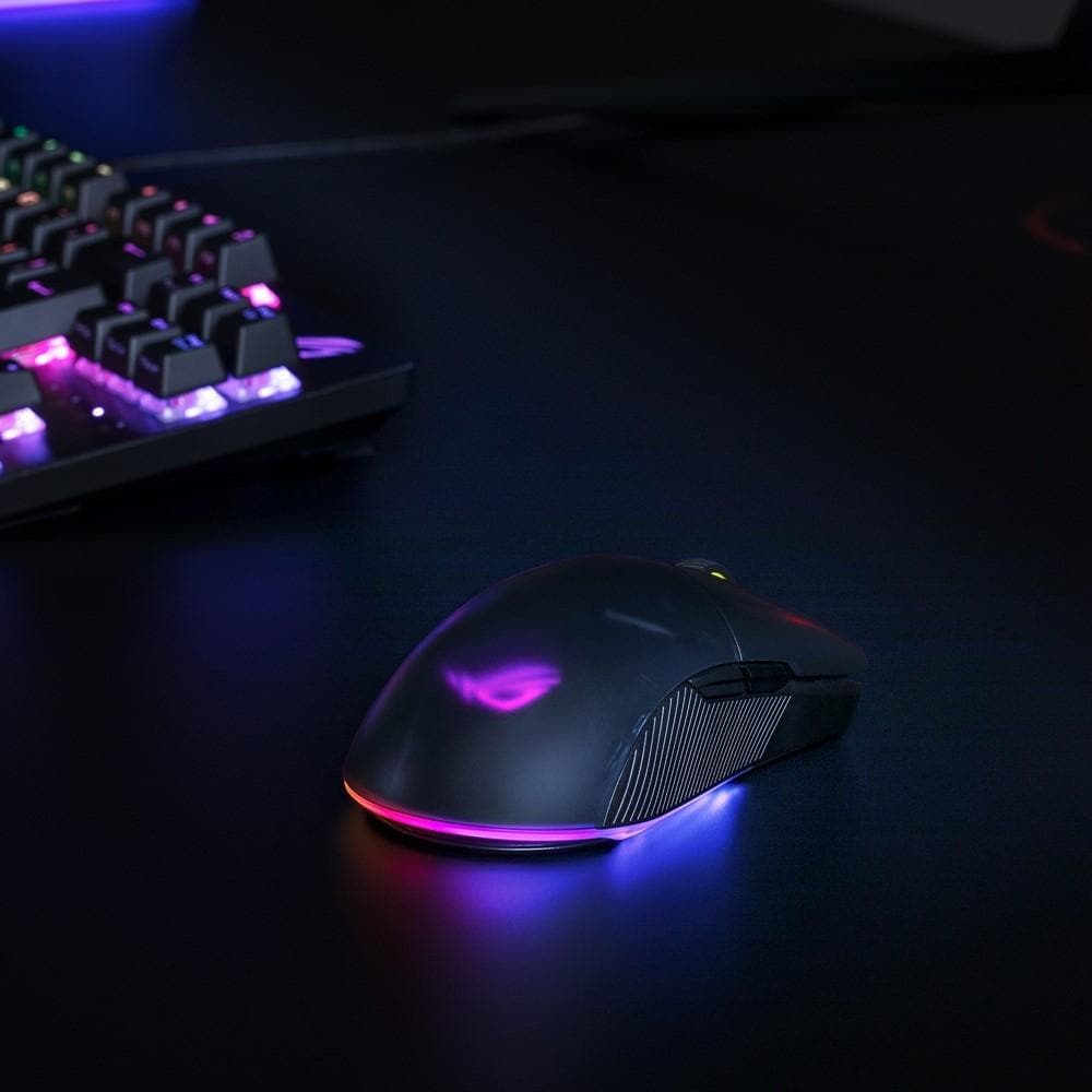 ASUS ROG Pugio II Wireless/Wired RGB Gaming Mouse - 16000 DPI, Optical Sensor, 2.4GHz/Bluetooth/USB - for PC Gaming, Esports & Office Work