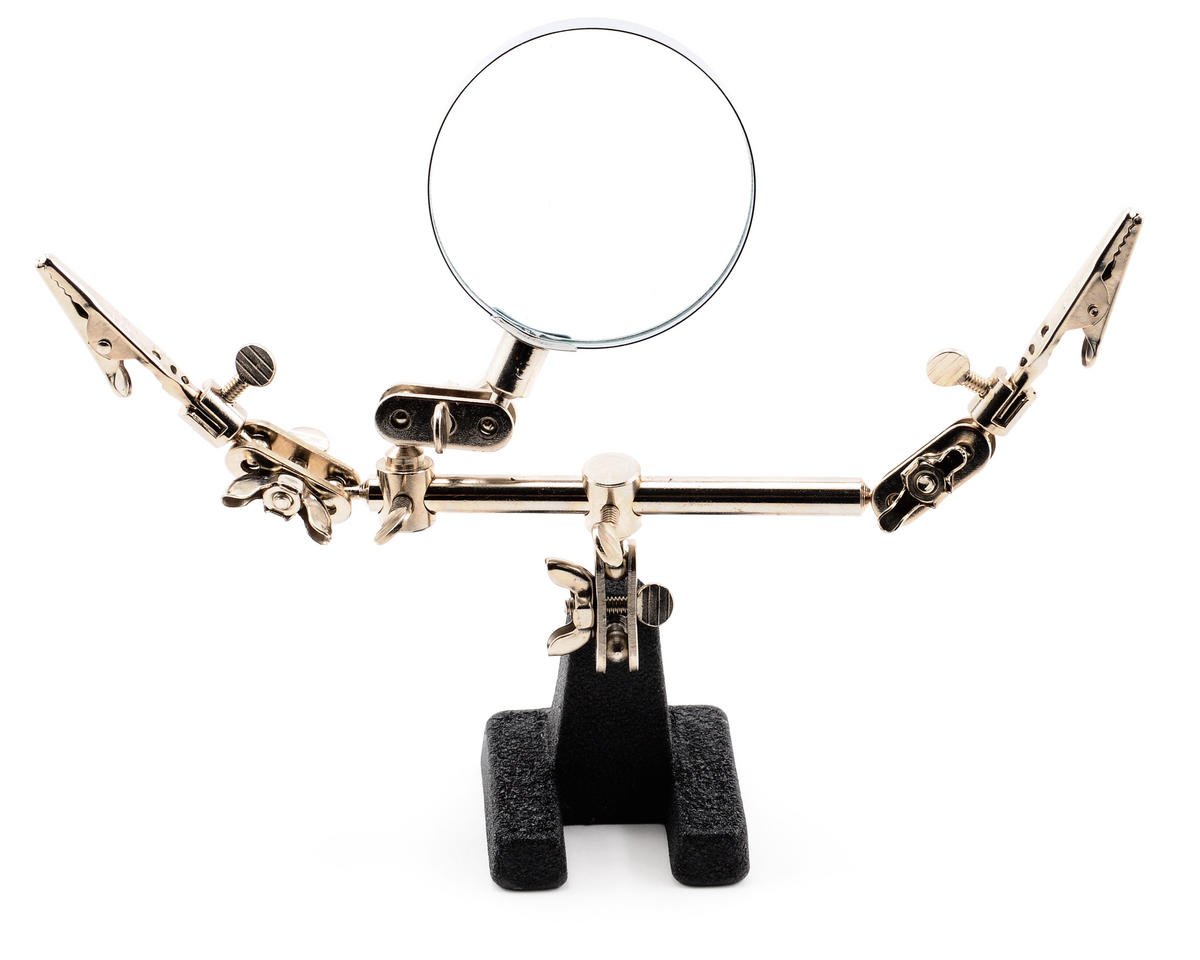 Excel Double Clip Extra Hands with Magnifier - 3rd Hand Tool for Soldering, Jewelry Making, Crafts & Hobby Work - Perfect for DIY Projects & Precision Tasks