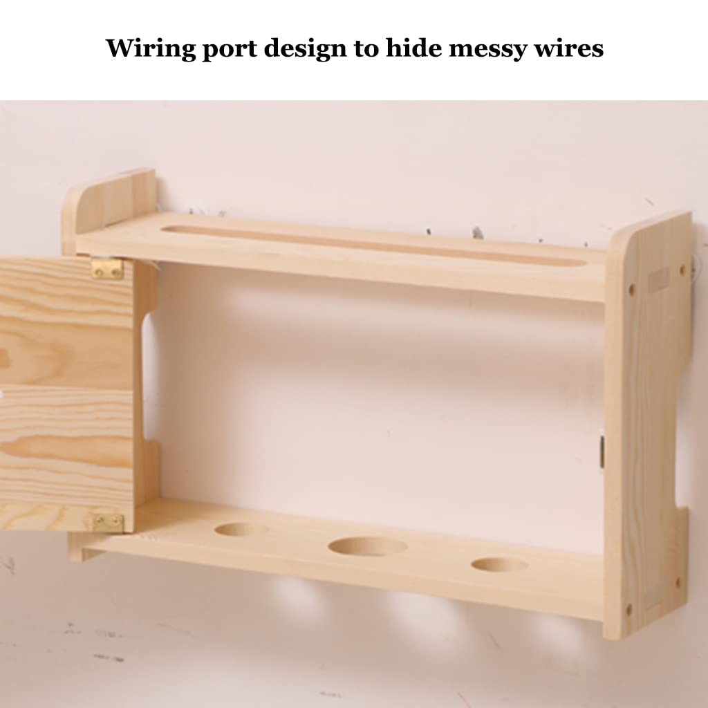Wall Mounted Storage Shelf for WiFi Router & Set Top Box - Compact Desktop Organizer for Home & Office Network Setup