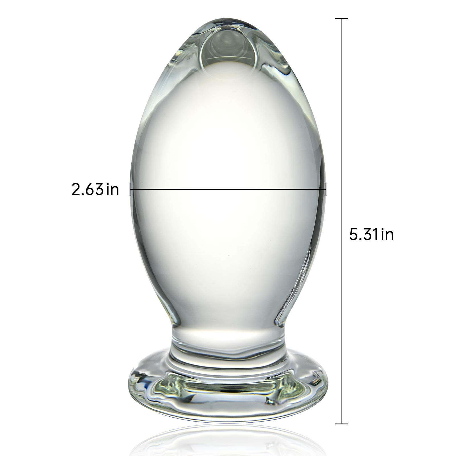 Large Glass Anal Plug 5.31 X 2.63 Inch - Premium Bomb Butt Plug Trainer for G-Spot & Prostate Stimulation - Clear Sex Toy for Men & Women - Perfect for Vaginal & Anal Play (24.41oz) - Great for Couples Play, Solo Exploration & Sensual Massage