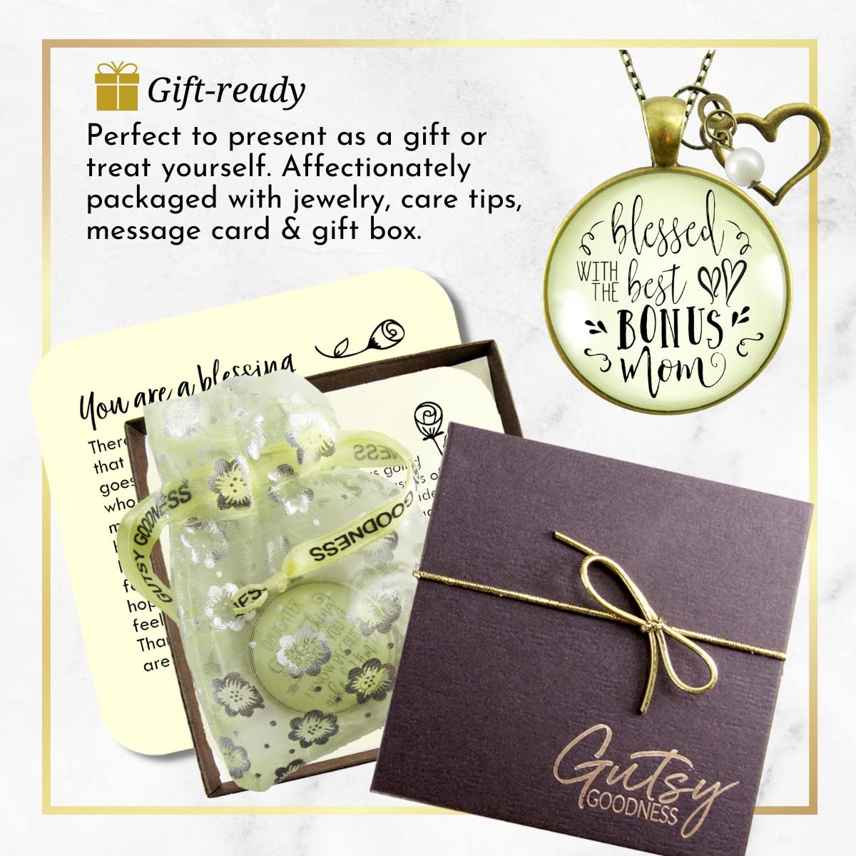 Best Bonus Mom Necklace - Meaningful Stepmom & Godmother Jewelry Gift for Mother's Day, Birthday & Appreciation | Elegant Symbolic Pendant for Special Women in Your Life