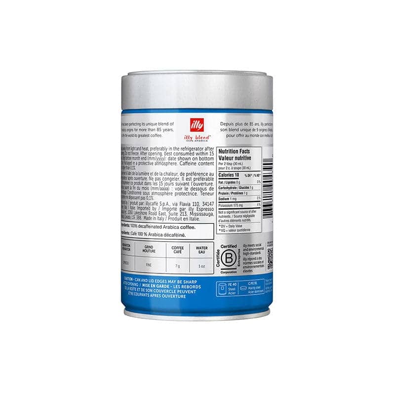 Illy Ground Espresso Classico Decaffeinated Coffee - Medium Roast 6 x 250g Tin (Pack of 6) | Rich & Smooth Flavor | Perfect for Home Brewing, Office Use & Gifts