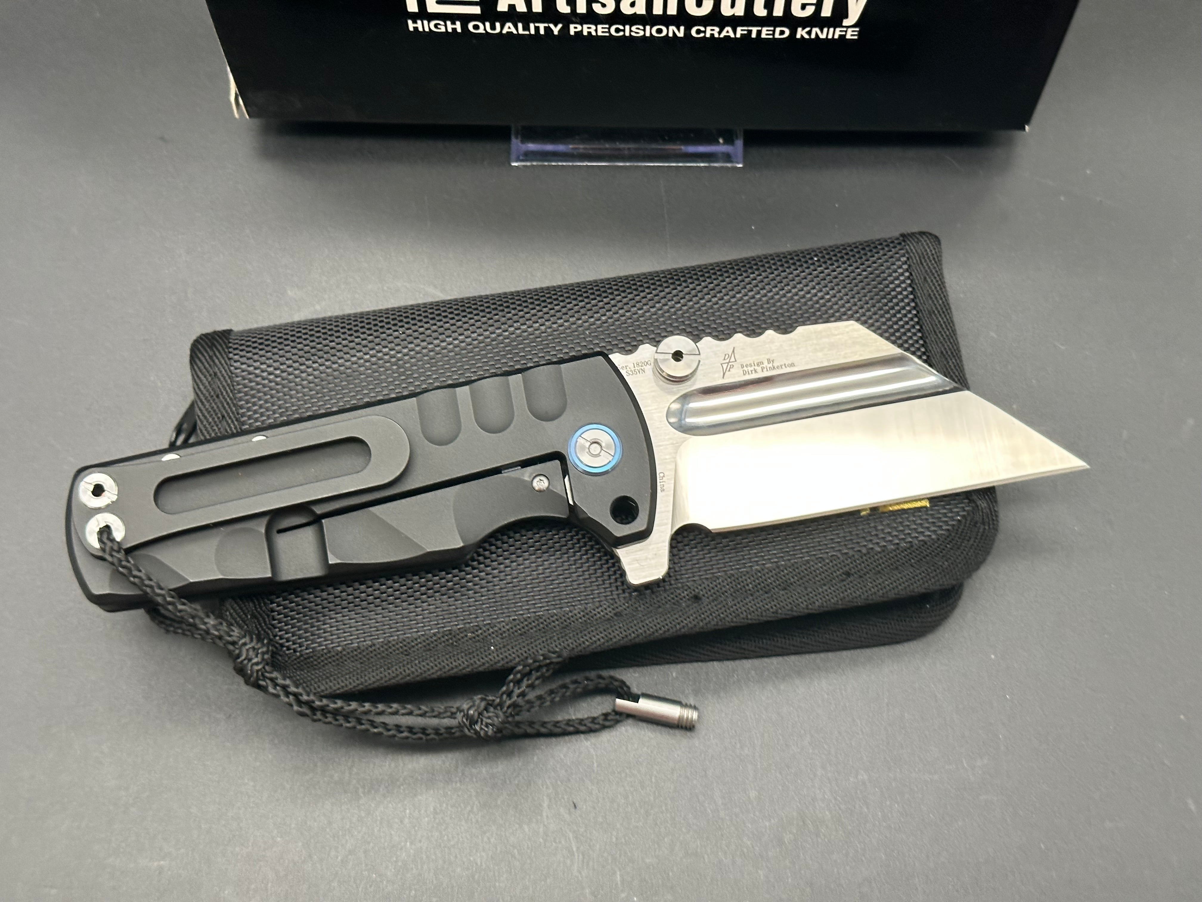 Artisan Cutlery Proponent Folding Knife - Black Titanium Handle with Premium S35VN Steel Blade - EDC, Outdoor Survival & Tactical Gear