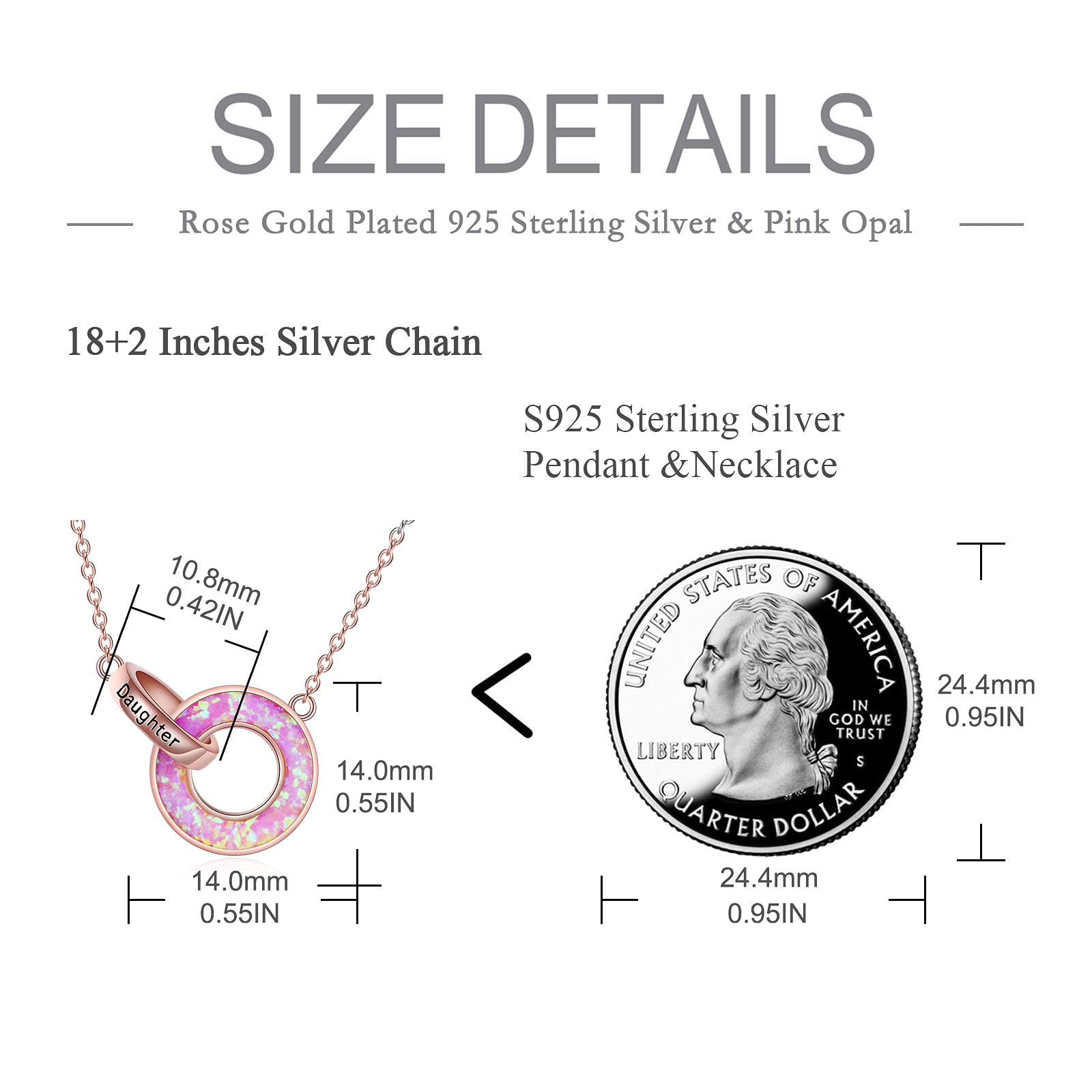 925 Sterling Silver Opal Mother Daughter Necklace - Elegant Women's Jewelry Gift for Mom, Wife, Grandmother | Perfect for Birthday, Anniversary & Special Occasions