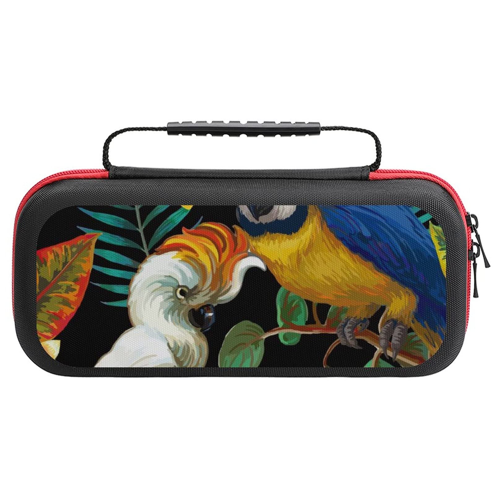 FunnyStar Tropical Birds & Plants Design Protective Carrying Case for Nintendo Switch - Durable Storage Handbag for Travel, Commuting & Gaming On The Go