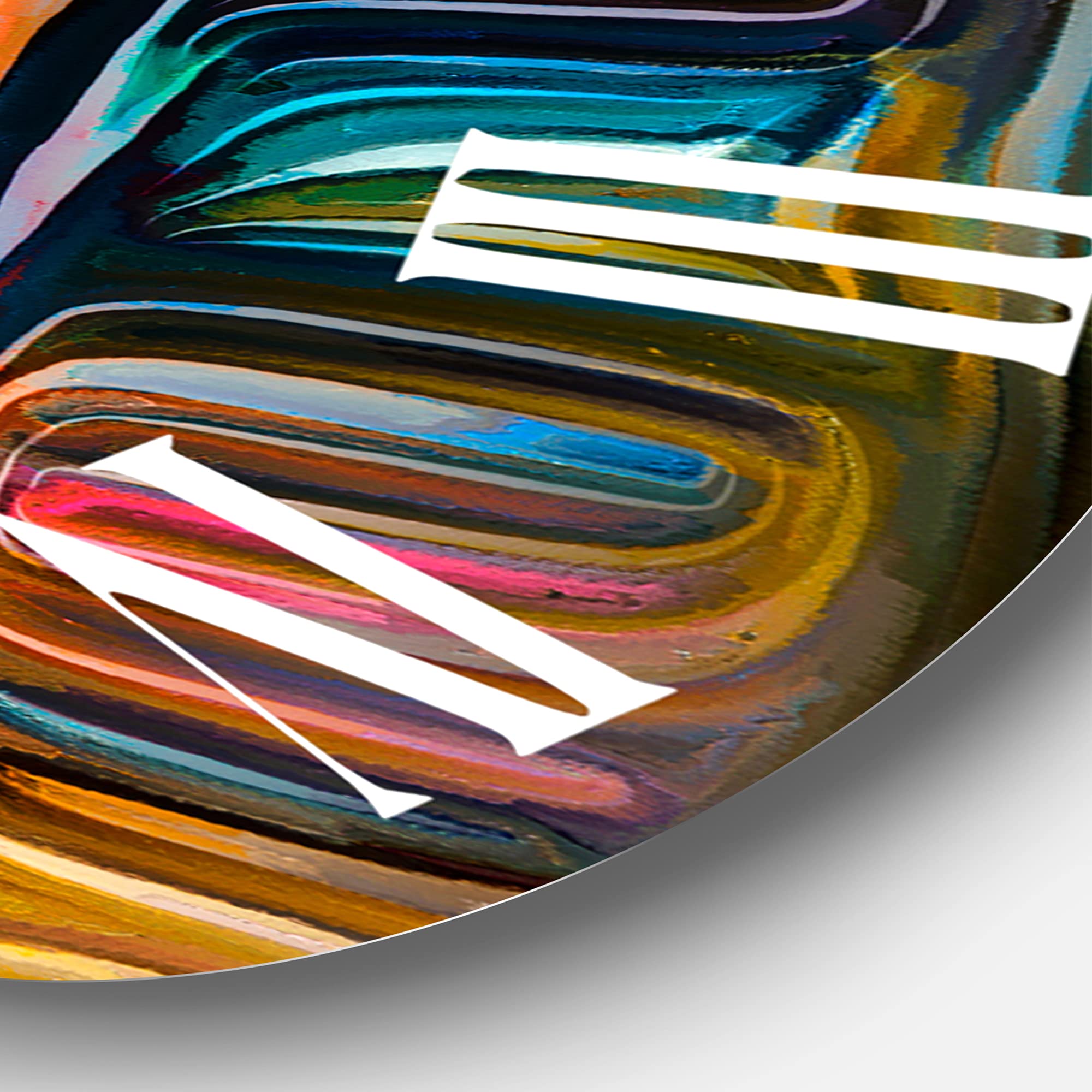 DesignQ Modern Wall Clock 'Colour Fusion II' - Large Abstract Fractal Wall Art Clock for Living Room, Bedroom & Office Decor | Silent Non-Ticking Home Decoration
