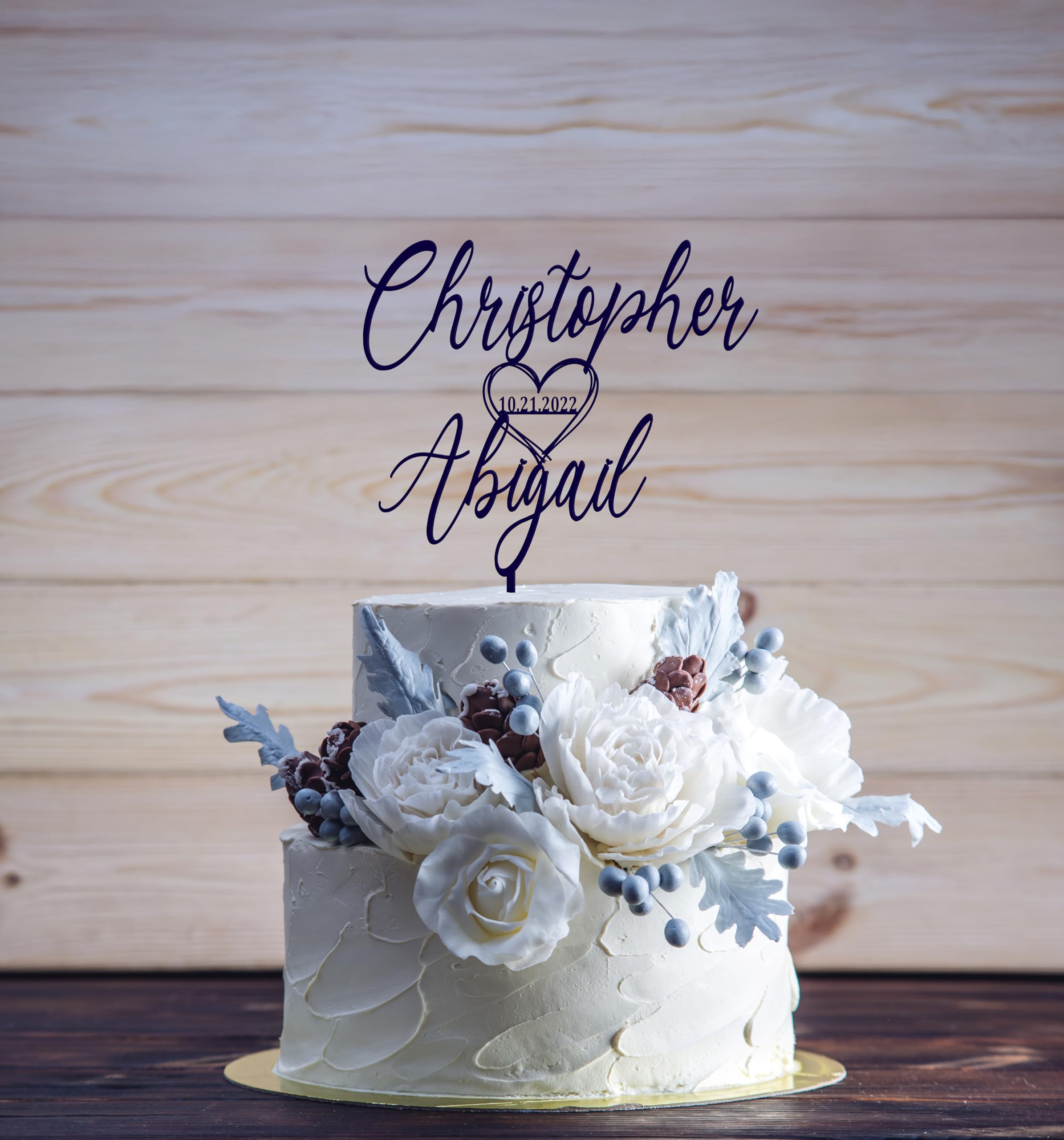 Custom Wedding Cake Topper - Personalized Mr & Mrs Cake Topper for Rustic Weddings & Anniversaries | Perfect for Wedding Cakes, Anniversary Cakes & Special Celebrations