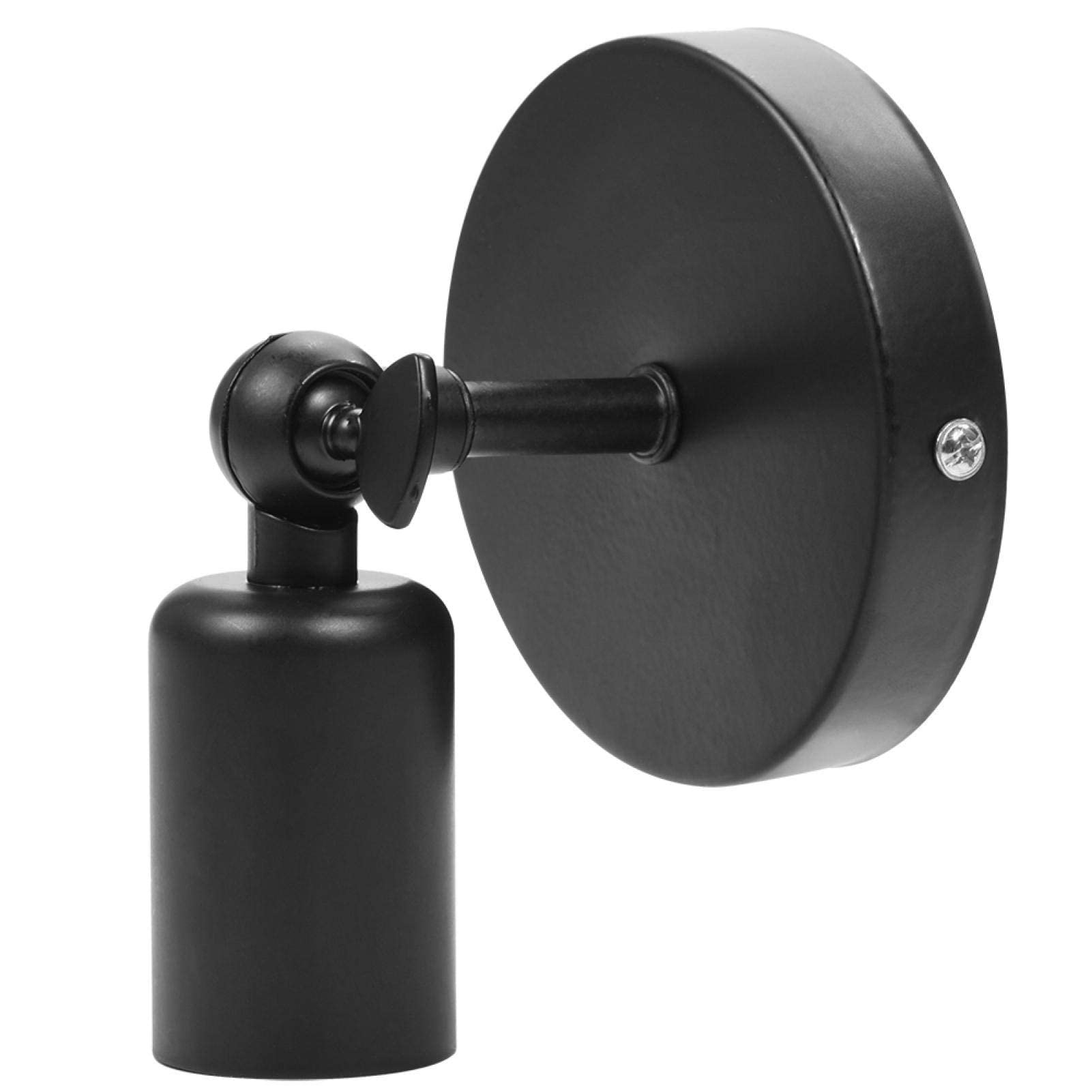 Vintage E27 Wall Sconce Light Fixture - Antique European Style Plug-in Lamp Holder for Restaurants, Bedroom & Cafe Decor (Black) | Perfect for Ambient Lighting in Dining Rooms, Bars and Hallways