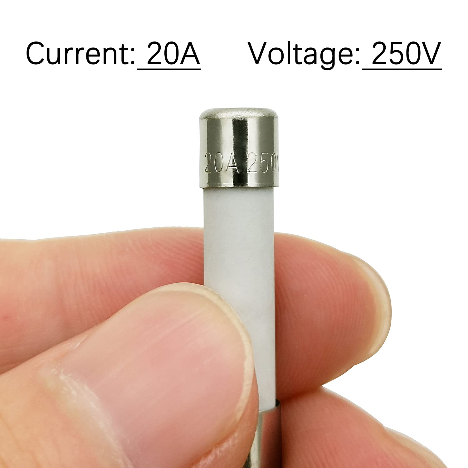 20 Amp 250V Slow-Blow Ceramic Fuse 6x30mm - Universal Microwave Replacement Fuse Compatible with Most Brands (2 Pack) - Perfect for Microwave Oven Repair & Appliance Maintenance