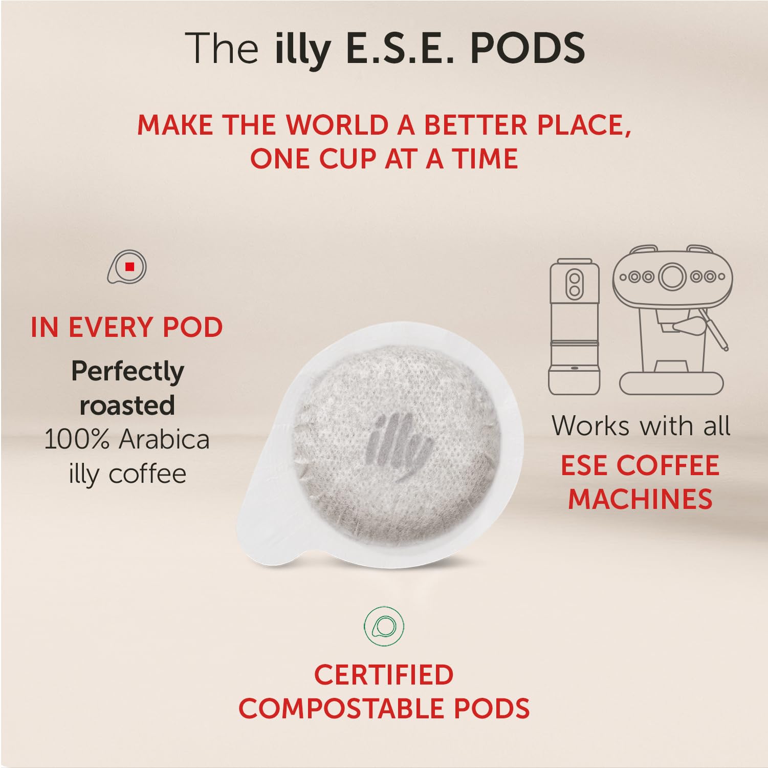Illy E.S.E. Coffee Pods - Classico Lungo Roast with Caramel, Orange Blossom & Jasmine Notes - Compatible with E.S.E Coffee Machines - Rich Aroma & Full Body - 18 Count (Pack of 12) - Perfect for Home, Office, or Gifting