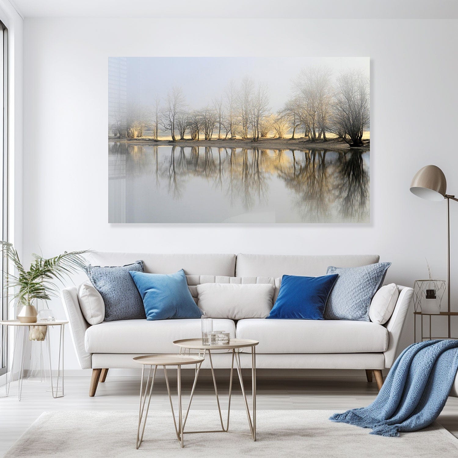 The Reflection - Premium Tempered Glass Wall Art Decor for Living Room, Bedroom & Office - Shatterproof Modern Mirror Art for Home & Office Decor