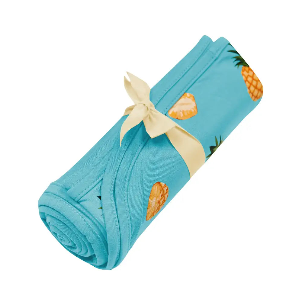 Kyte Baby Swaddle Blanket - Soft Organic Cotton Newborn Swaddle Wrap for Boys & Girls (Pineapple Print) - Perfect for Nursery, Baby Shower Gifts & Sleep Training