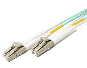 FCD - 115M OM3 LC to LC Fiber Optic Patch Cable | 10Gbps Duplex 50/125 Multimode Jumper 115 Meter (377.29ft) | Length Options 0.5M-300M | 1G/10G/40G Compatible | 10GBASE-SFP+ MMF OFNR LOMMF Aqua | Ideal for Data Centers, Server Rooms & Network Installations