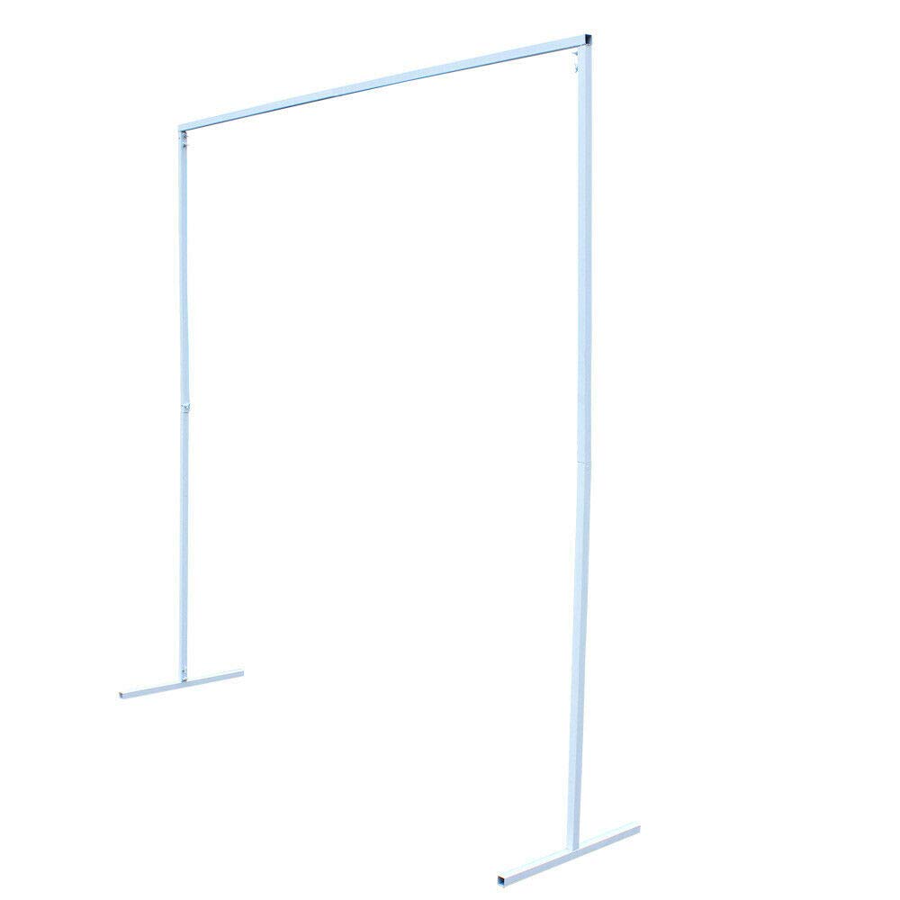 White 6.56x6.56Ft Metal Wedding Arch Backdrop - Square Iron Frame with Romantic Decorative Support for Wedding Ceremony, Party Decor, Photo Booth & Outdoor Events