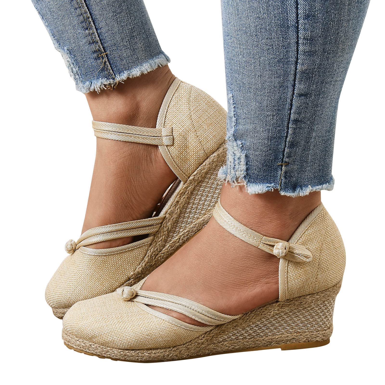 Gibobby Women's Platform Sandals - Casual Summer Flat Sandals with Buckle Strap | Comfortable Open-Toe Dressy Sandals for Beach, Vacation & Everyday Wear