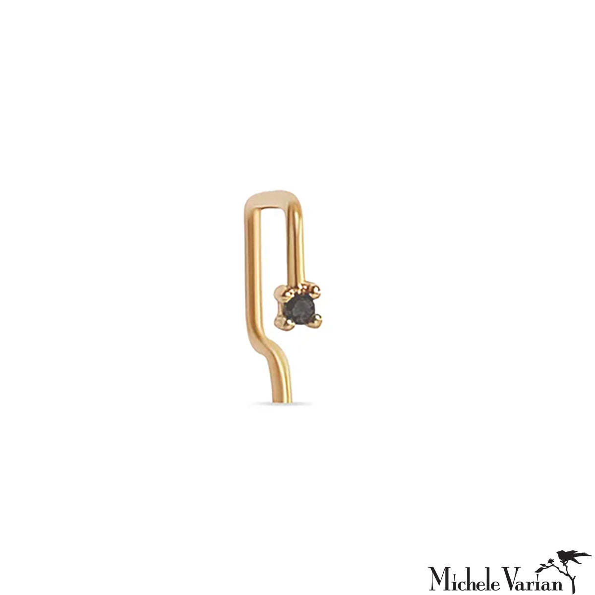 Black Diamond Tiny Gold Square Open Hoop Earrings - 14K Gold Plated Minimalist Stud Earrings for Women - Perfect for Everyday Wear, Parties & Special Occasions