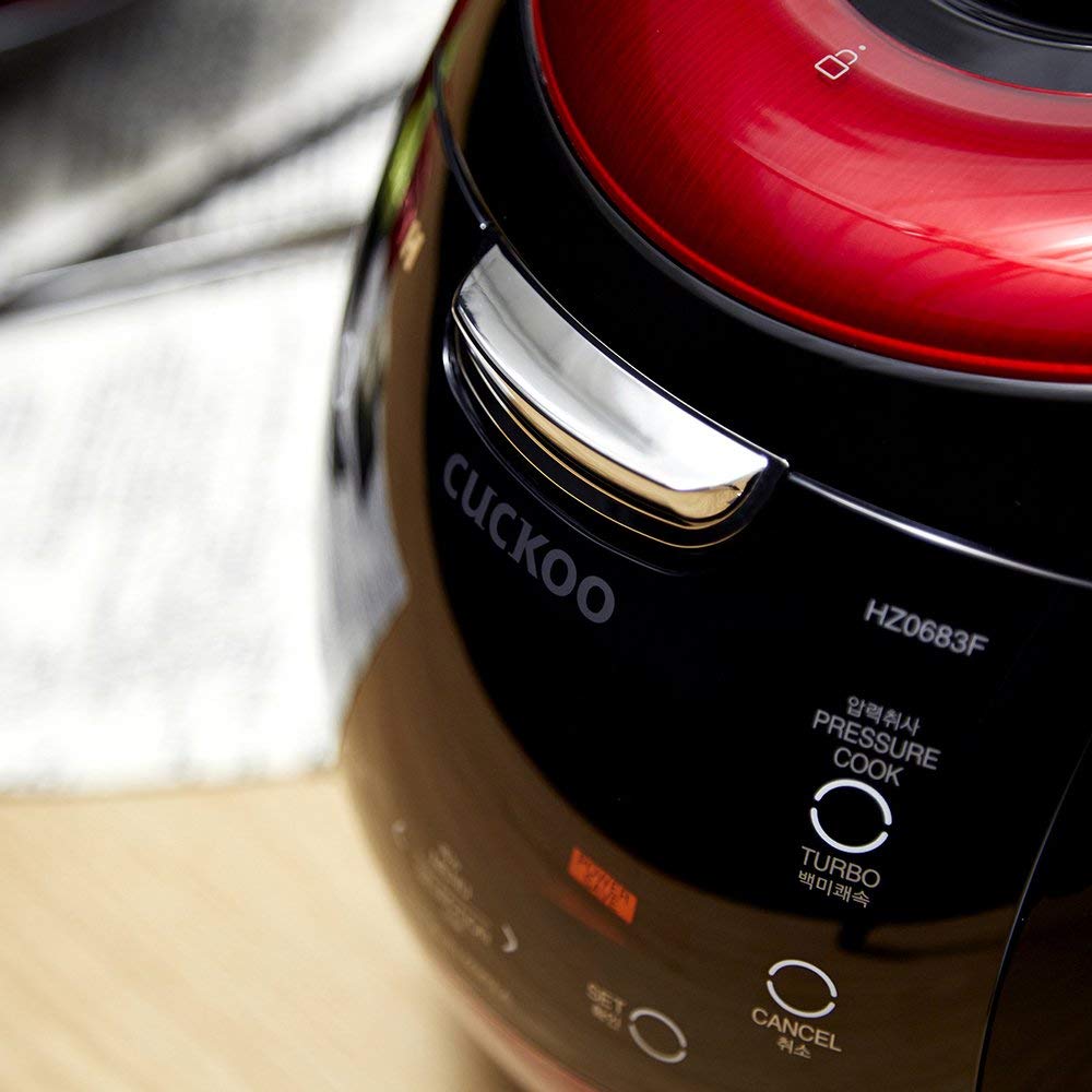 Cuckoo CRP-HZ0683FR 6-Cup Red Electric Induction Pressure Rice Cooker with Fuzzy Logic & Smart Cooking - Programmable Multi-Functional Kitchen Appliance for Perfect Rice, Grains & Meals - Ideal for Home, Dorm & Small Family Cooking (Renewed)