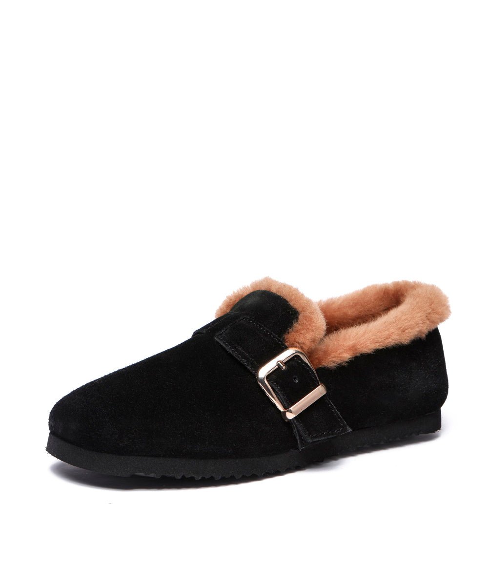 Women's UGG Monica Loafers - Comfortable Suede Slip-On Shoes with Sheepskin Lining for Casual Wear, Office & Travel
