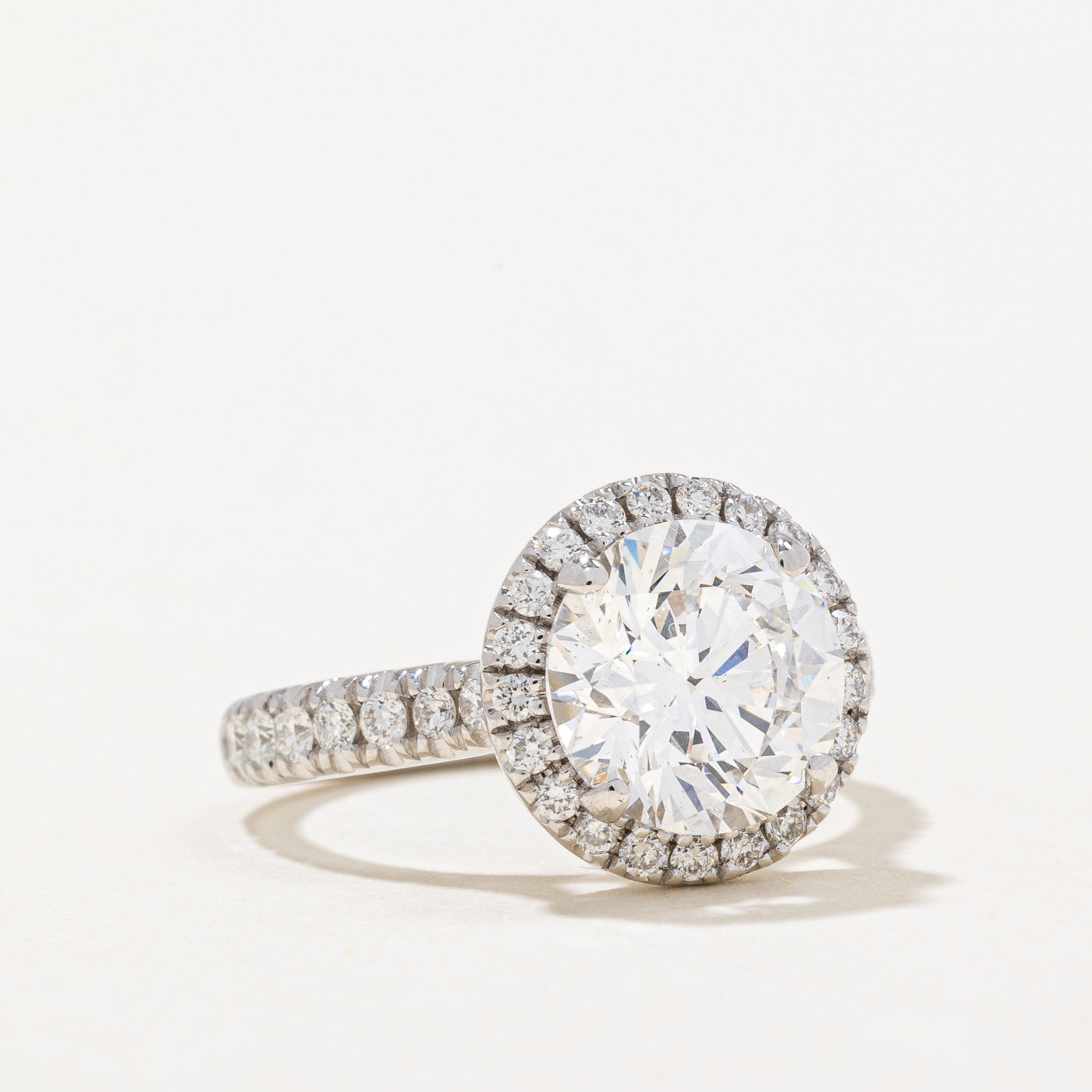 2.70ct GIA Certified Diamond Halo Engagement Ring - E VS1 Excellent Cut | 3.20ctw | Size 5 | Perfect Proposal & Wedding Jewelry Gift