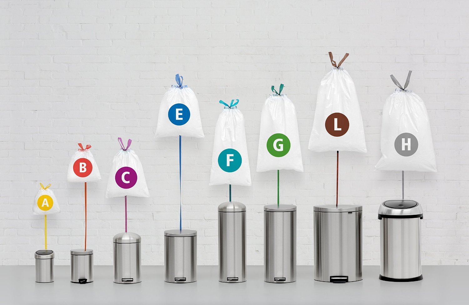 Brabantia Bin Liners - Size A, 3 Liter Capacity, 60 Count Trash Bags - Perfect for Kitchen, Bathroom & Office Waste Bins