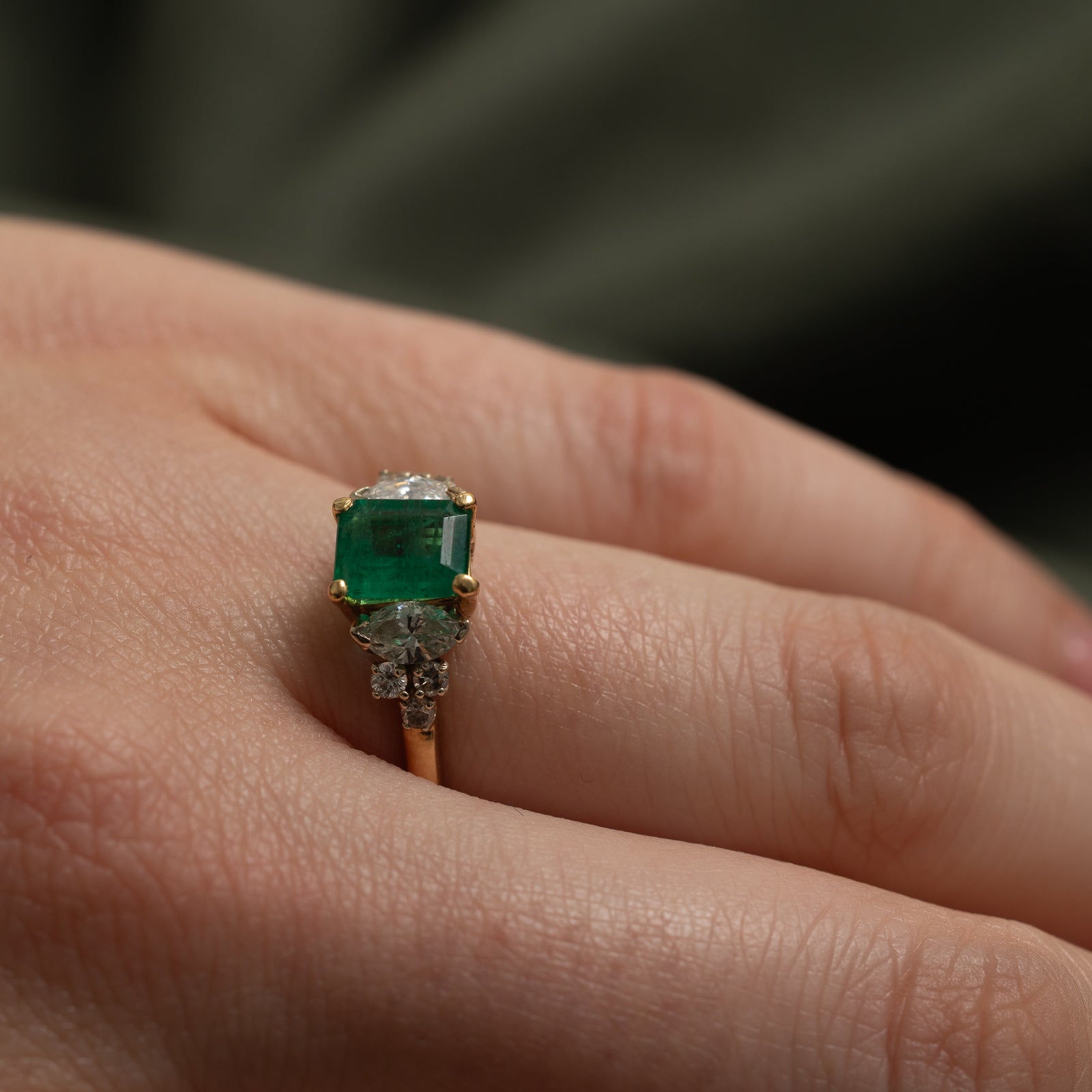 1.01ct Emerald & Diamond Engagement Ring for Women - 0.51ctw Wedding Band, Size 7 | Perfect for Proposals, Anniversaries & Special Occasions