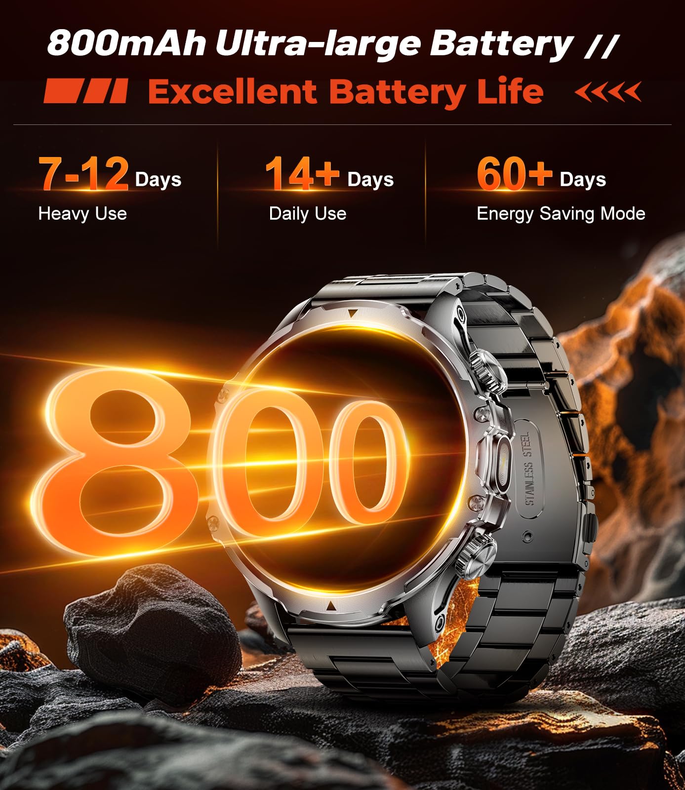 Military Smart Watch for Men - 1.85
