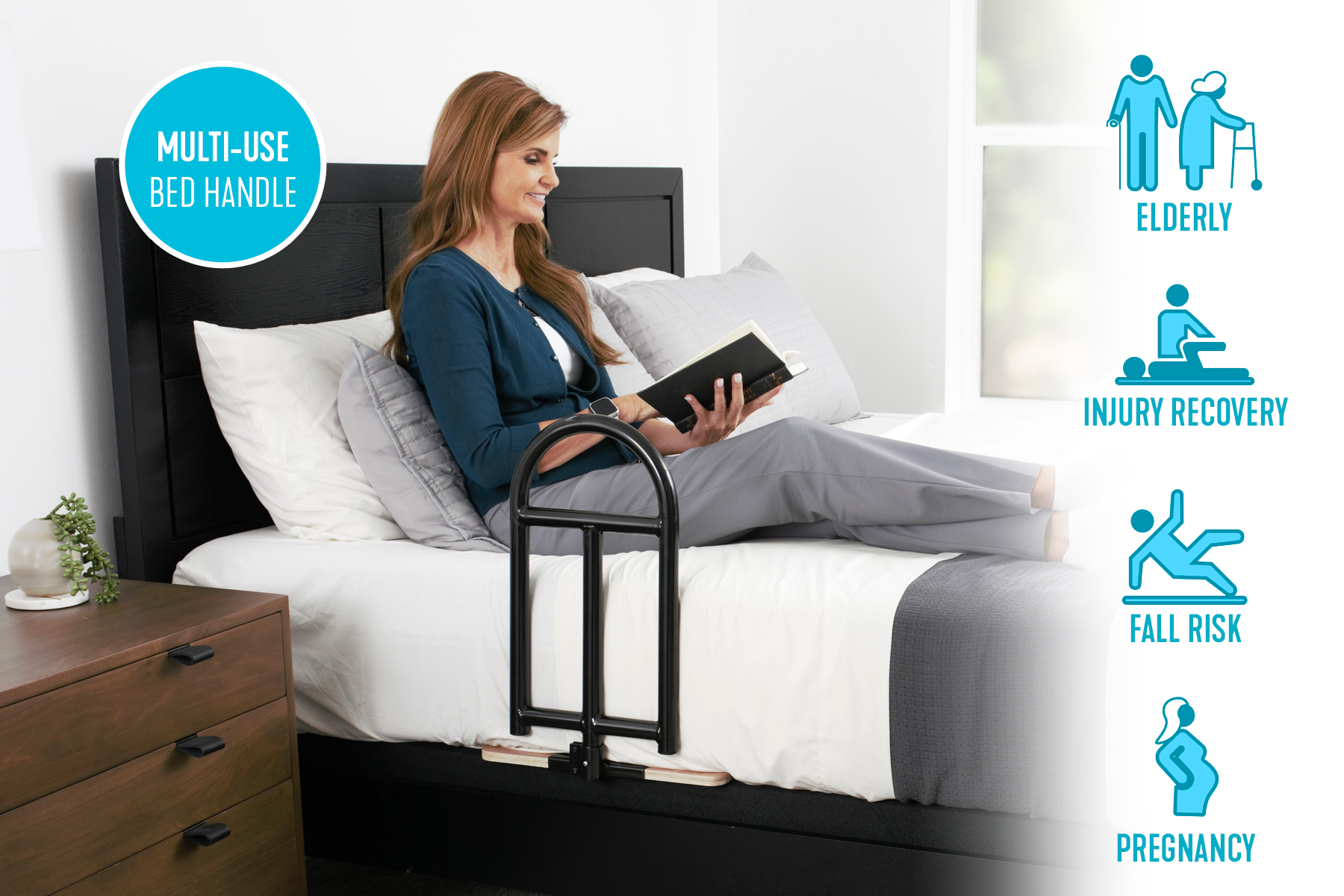 Stander BedCane - Adjustable Bed Assist Handle for Seniors & Mobility Support - Ideal for Getting In/Out of Bed Safely - Perfect for Elderly, Disabled & Post-Surgery Recovery