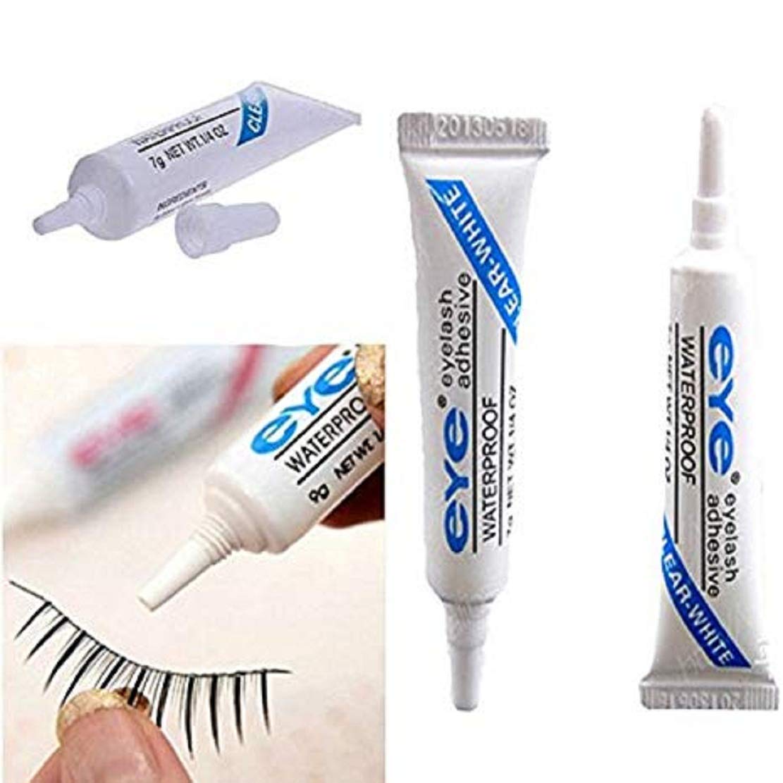 FAMEZA Waterproof Eyelash Glue for Makeup - Strong Hold, Latex-Free Eyelash Adhesive (2-Pack) - Perfect for Daily Wear, Special Occasions & Sensitive Eyes