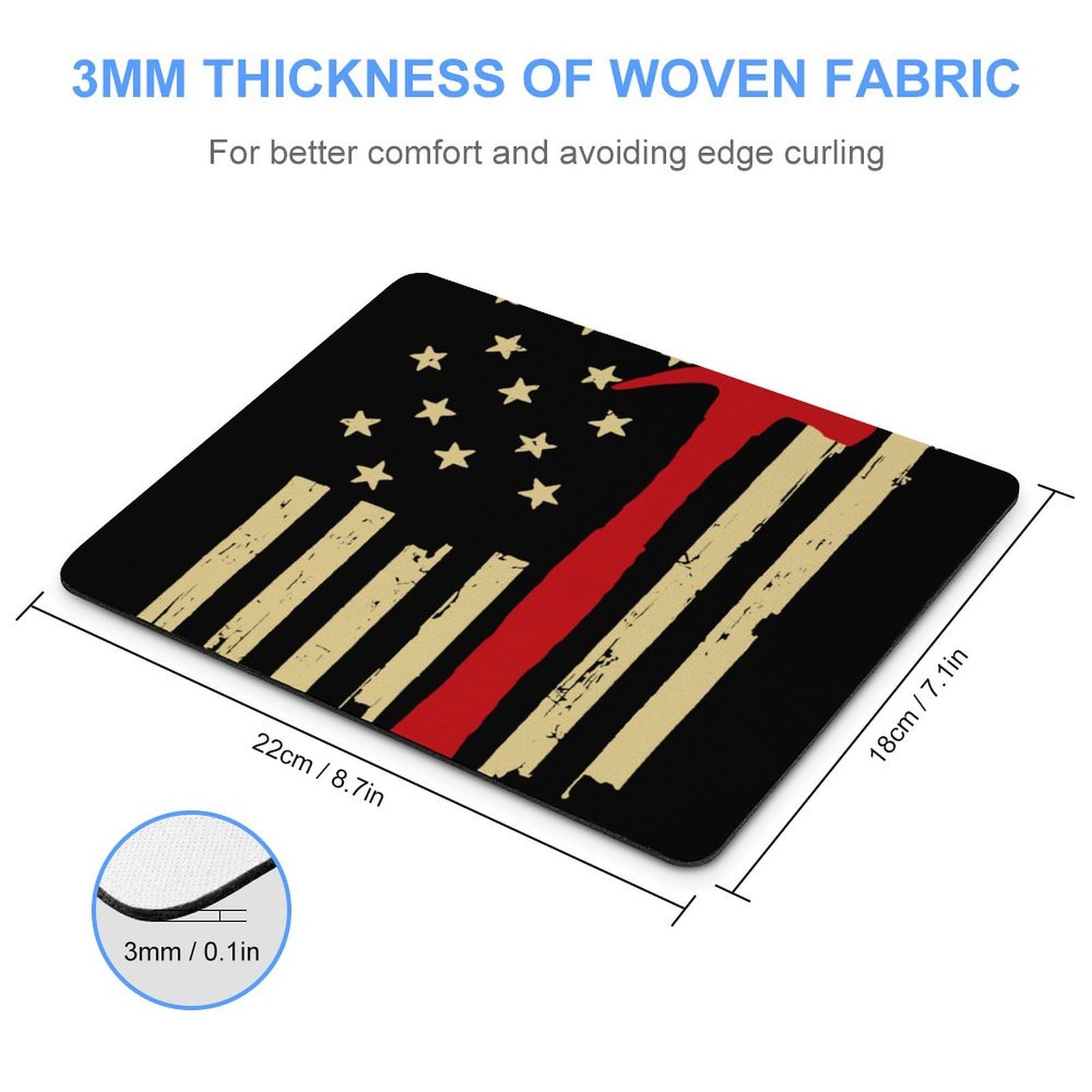 USA Carpenter Flag Mouse Pad - Durable, Non-Slip, Waterproof Gaming Mouse Mat for Home & Office (18x22cm) - Perfect for Gamers, Designers & Computer Workstations