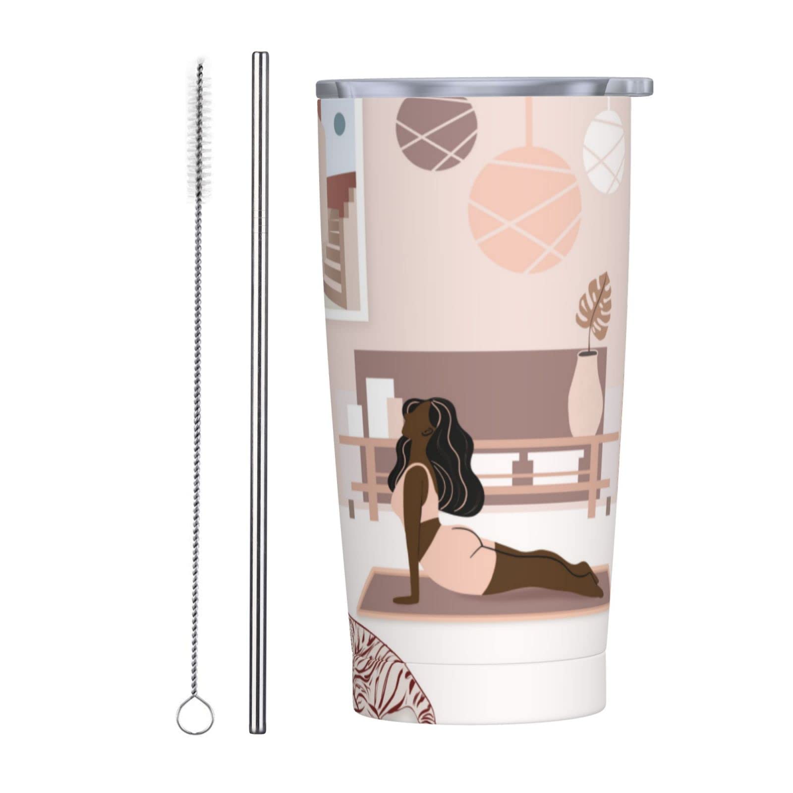 20oz Sunset Tumbler with Straw - Vacuum Insulated Stainless Steel Travel Mug | Perfect Gift for Women, Best Friends & Birthdays | Home, Office, Outdoor Use