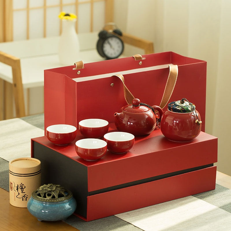Premium Chinese Red Tea Set with Elegant Gift Box - Perfect for Gifting, Home Tea Ceremonies, and Relaxing Afternoon Tea Moments