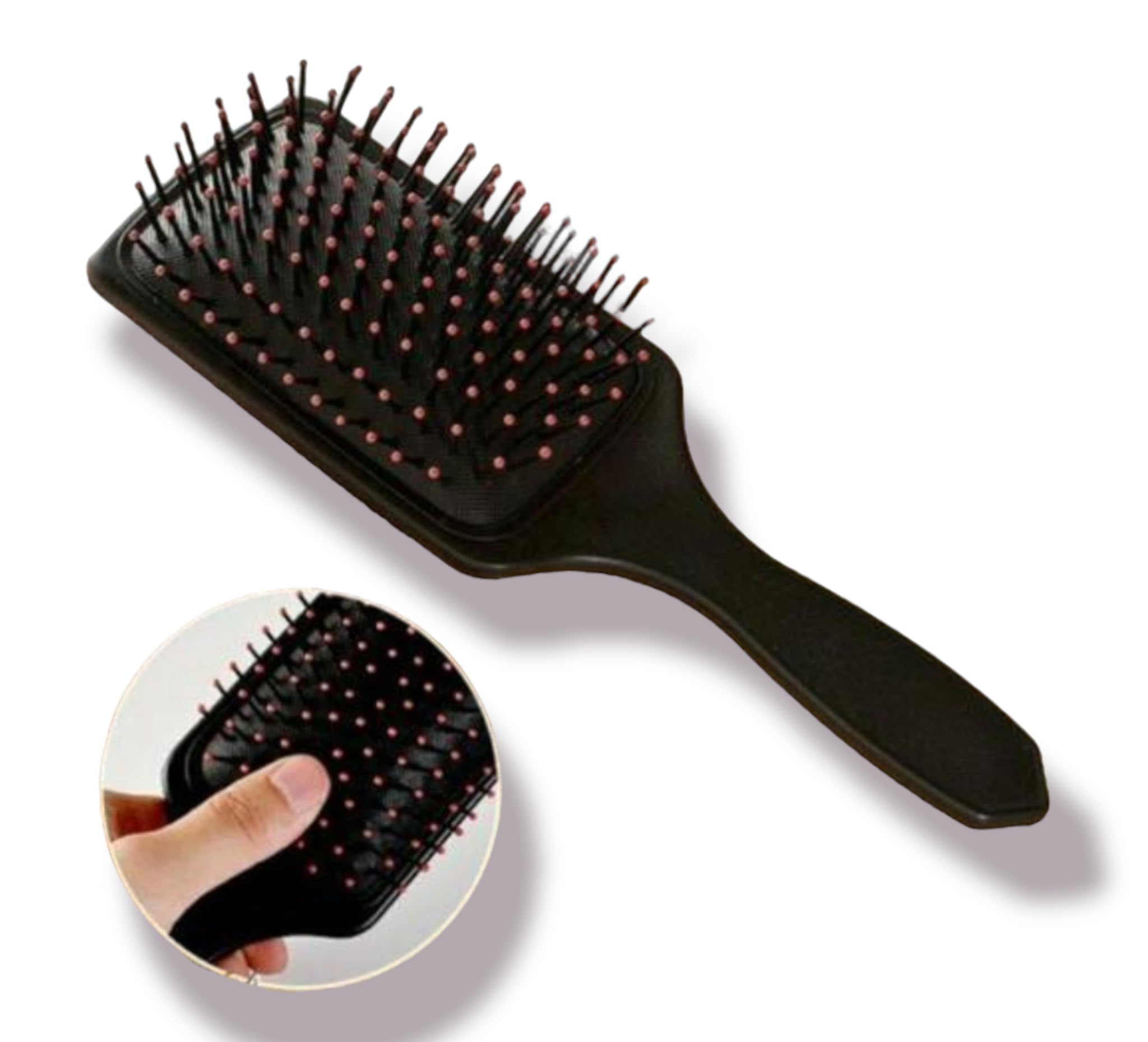 SLUKRL Hair Brush Set for Men & Women - Paddle Brush & Round Brush Combo for Blow Drying, Styling & Detangling (2-Pack) - Perfect for Home, Salon & Travel Use