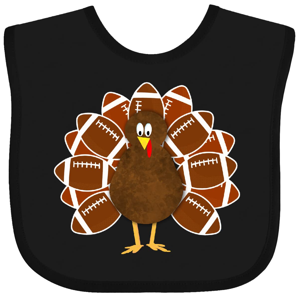 Inktastic Thanksgiving Craft Paper Football Turkey Baby Bib - Adorable Holiday Bib for Babies & Toddlers - Perfect for Thanksgiving Meals, Family Gatherings & Photo Shoots