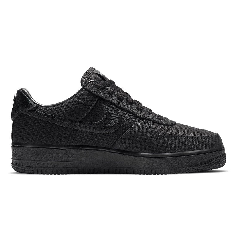 Nike Air Force 1 Low x Stussy Black Sneakers - Men's Streetwear Basketball Shoes for Casual Wear & Urban Fashion