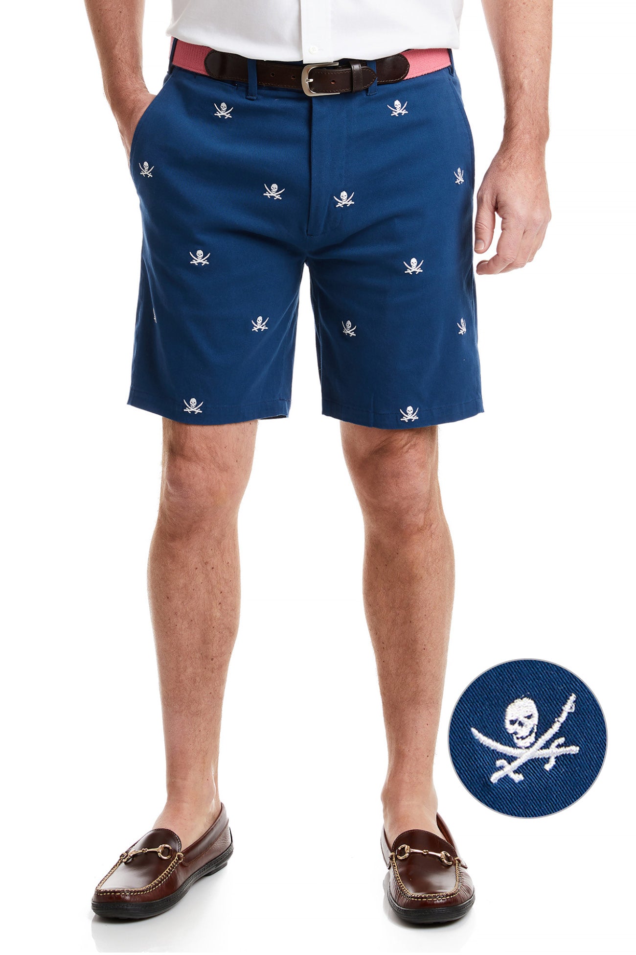 Cisco Short Nantucket Navy with Calico Jack - Classic Men's Casual Shorts for Summer Beach, Travel & Outdoor Activities