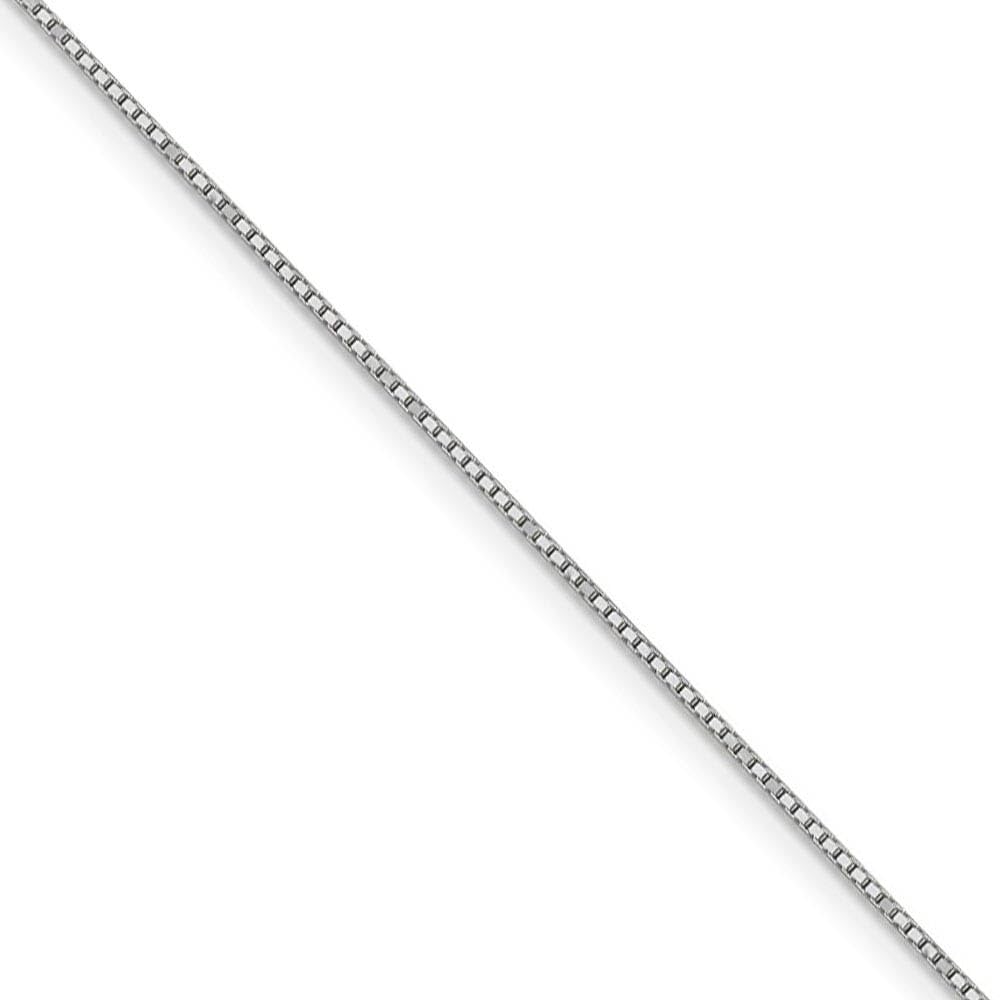 14K White Gold Box Chain Necklace - 0.9mm Durable & Elegant Jewelry for Women, Perfect for Everyday Wear, Gifts & Special Occasions